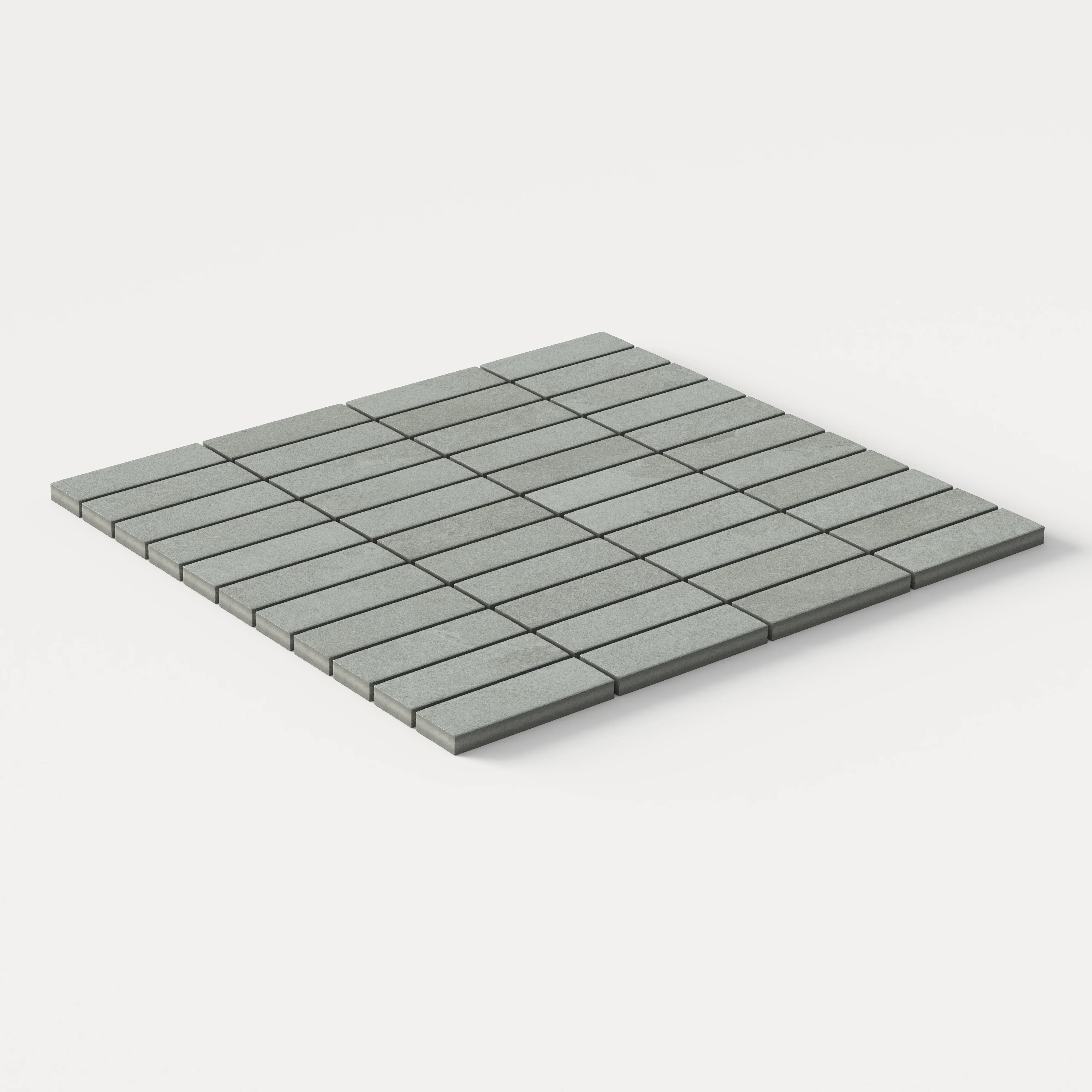 Aurora 1 x 3 Matte Porcelain Mosaic Tile in Ardesia - Image 2