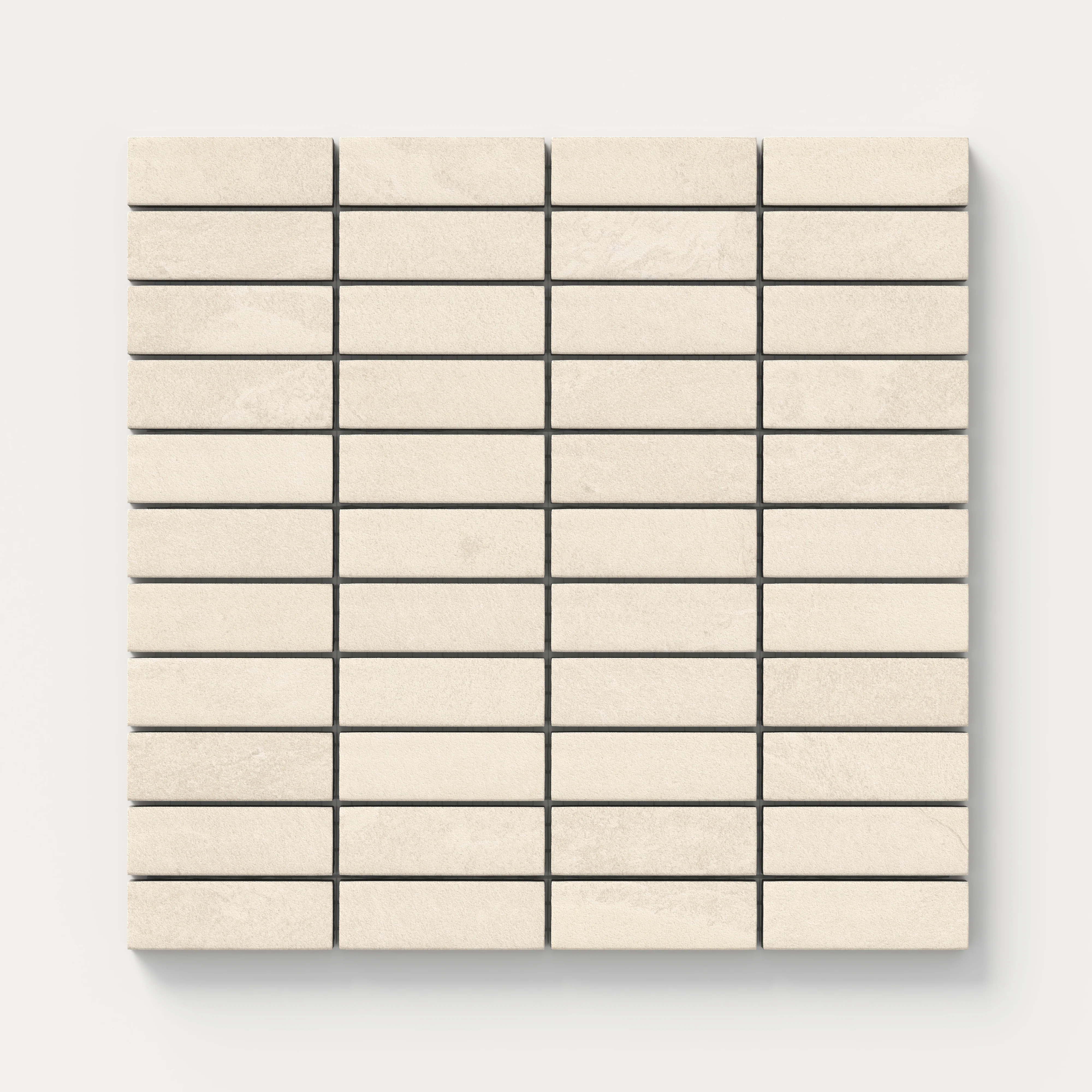 Aurora 1 x 3 Matte Porcelain Mosaic Tile in Beige
