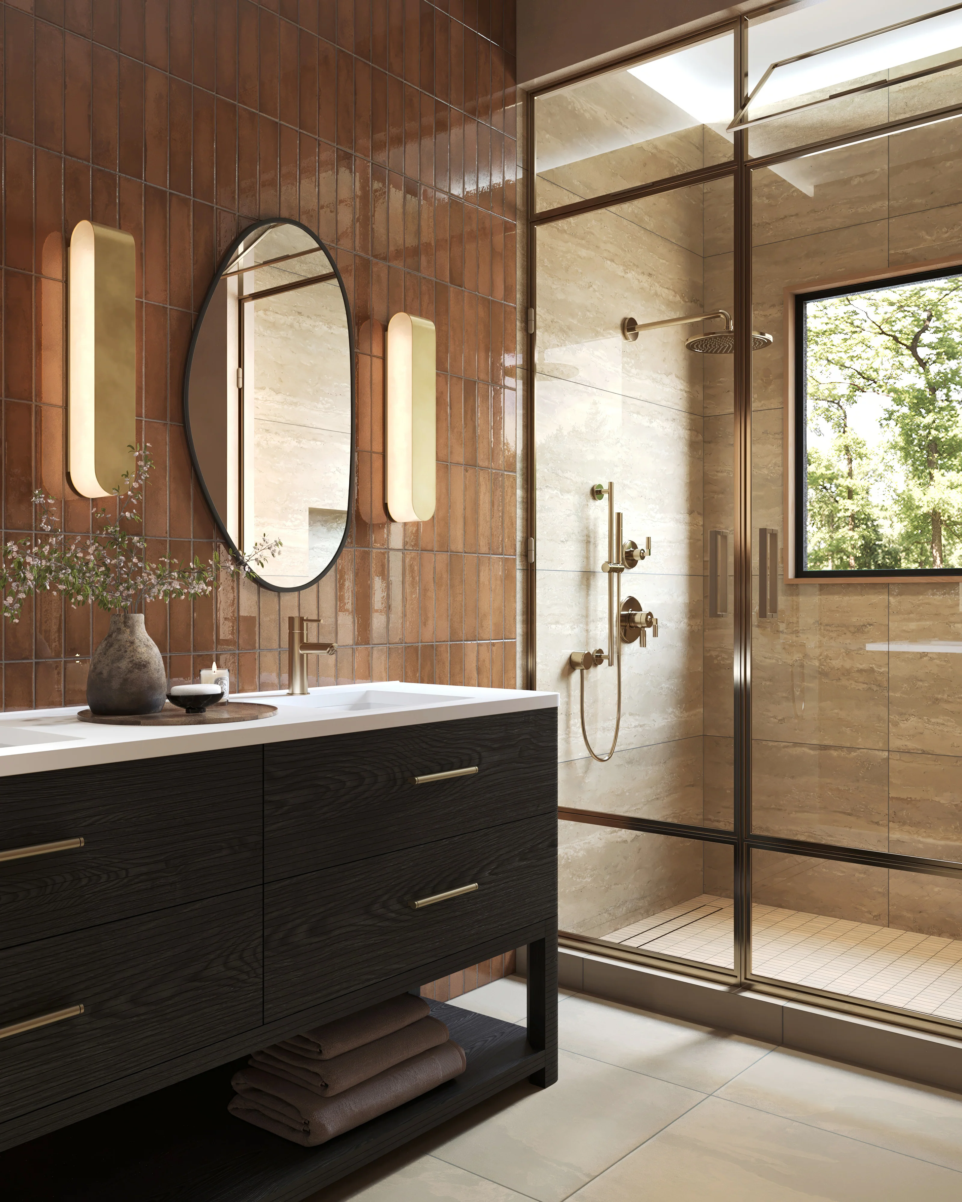 Aurora 1 x 3 Matte Porcelain Mosaic Tile in Beige - Image 6