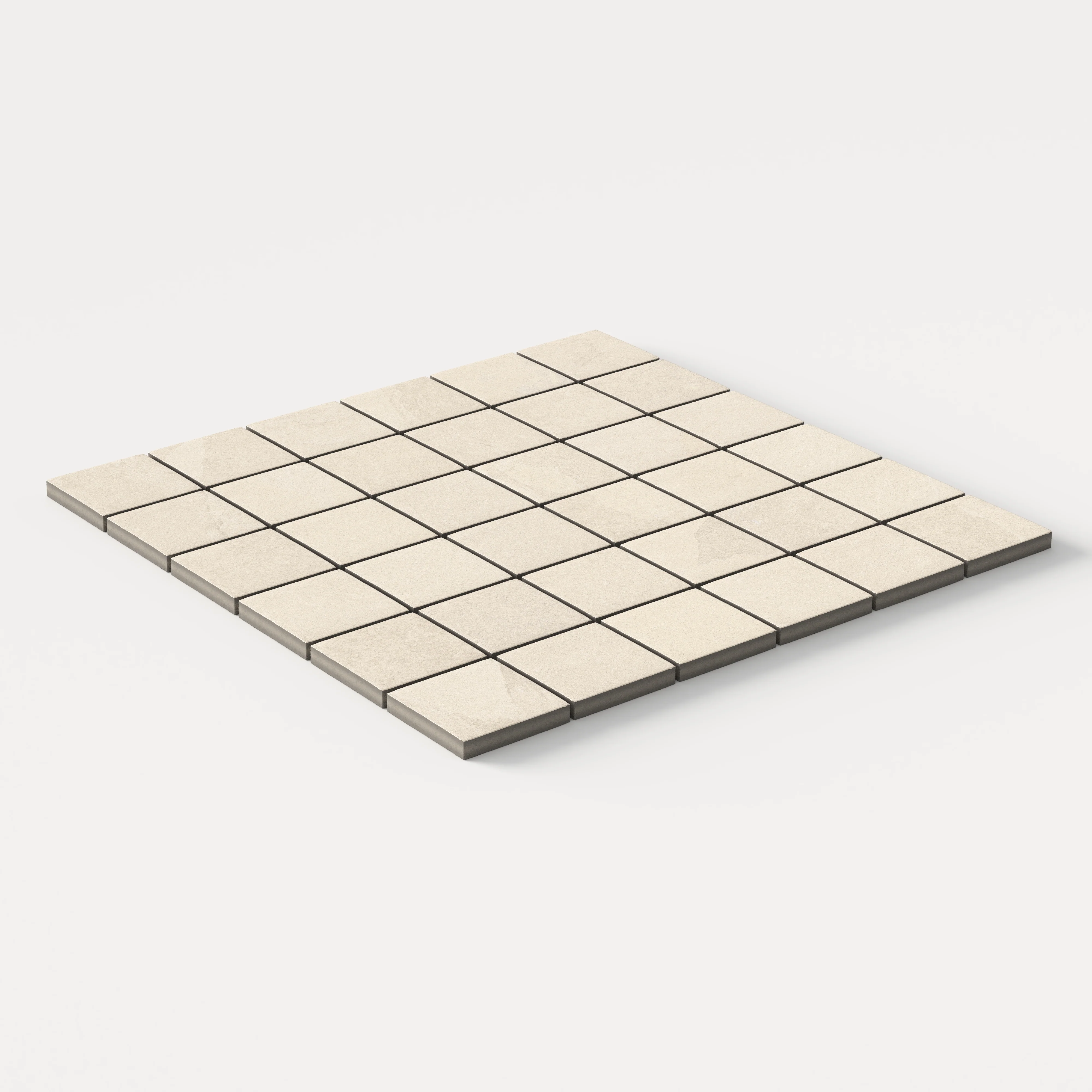Aurora 2 x 2 Matte Porcelain Mosaic Tile in Beige - Image 3