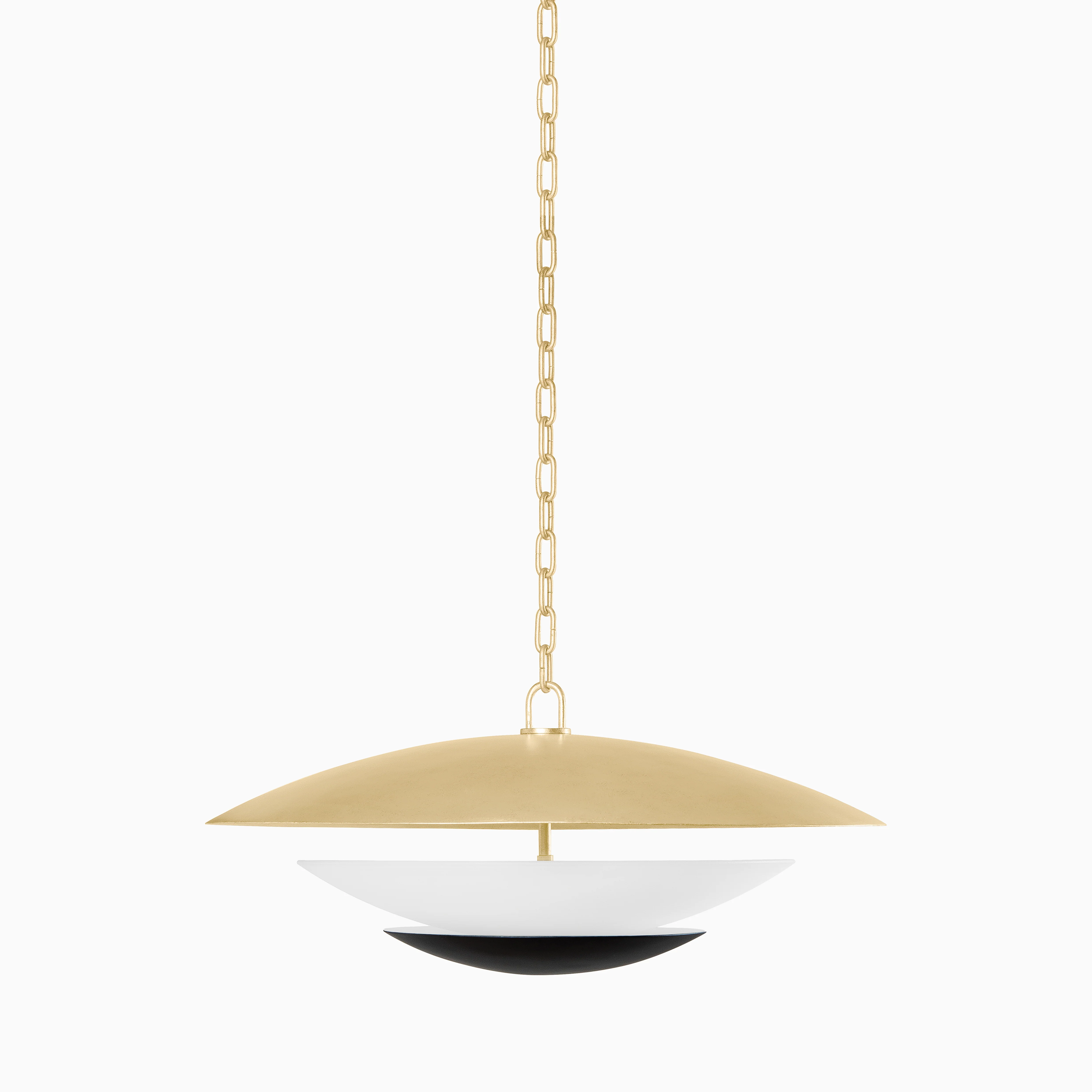 Azalea 26.5" Pendant in Vintage Gold Leaf and Soft Black