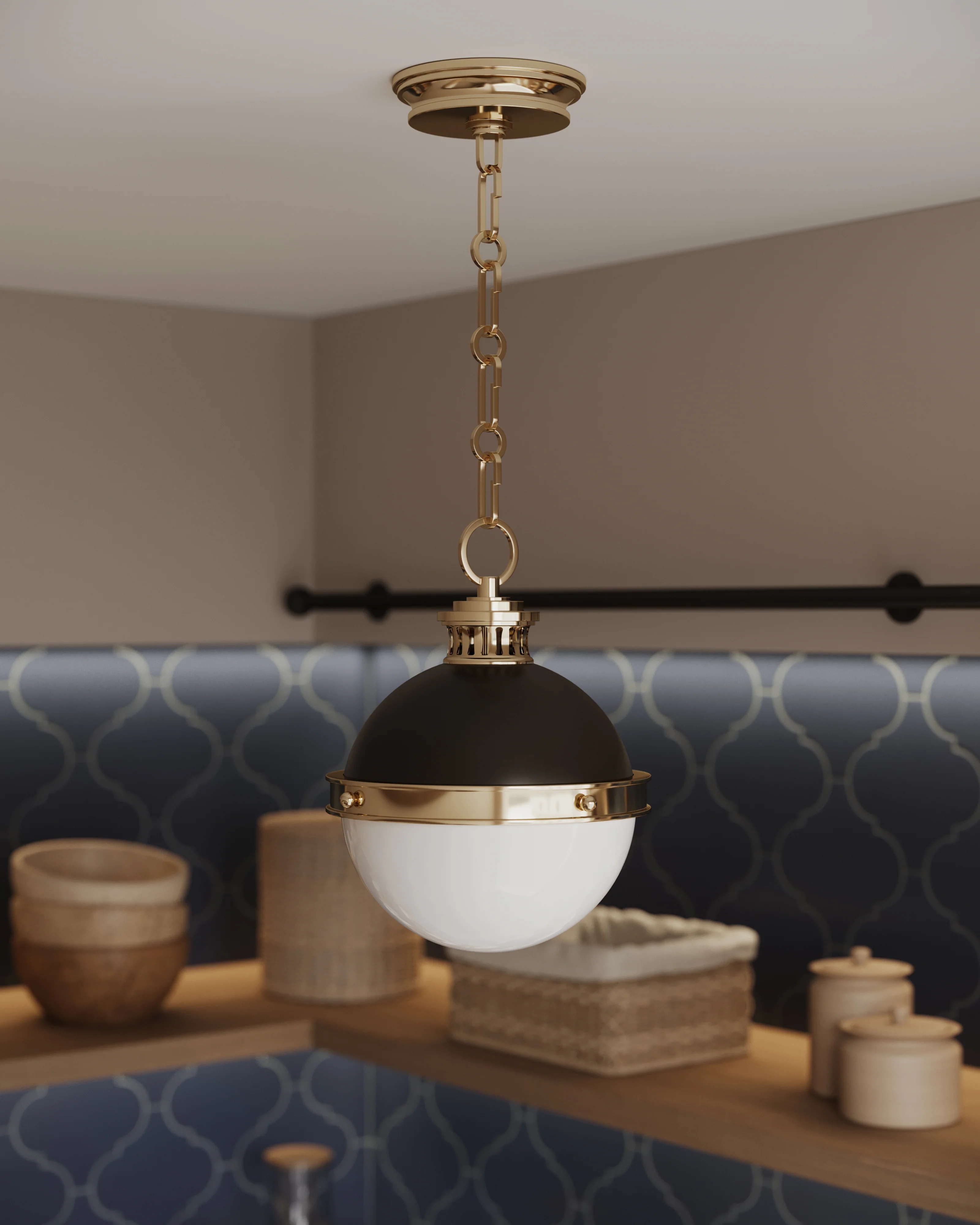 Barnes 9" Pendant in Aged Antique Distressed Bronze - Image 2