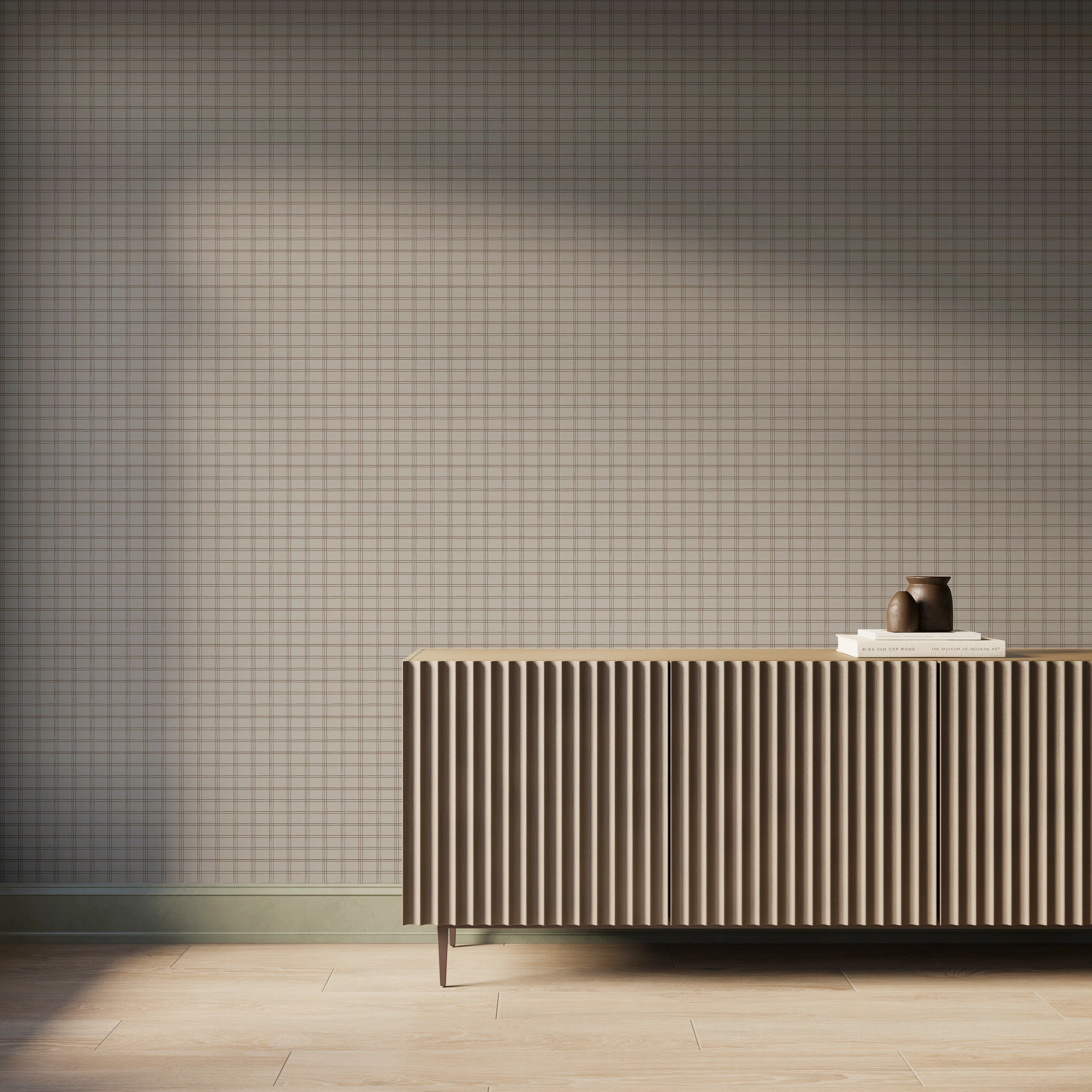 Berkshire Wallpaper in Taupe II, 52" x 132" - Image 2