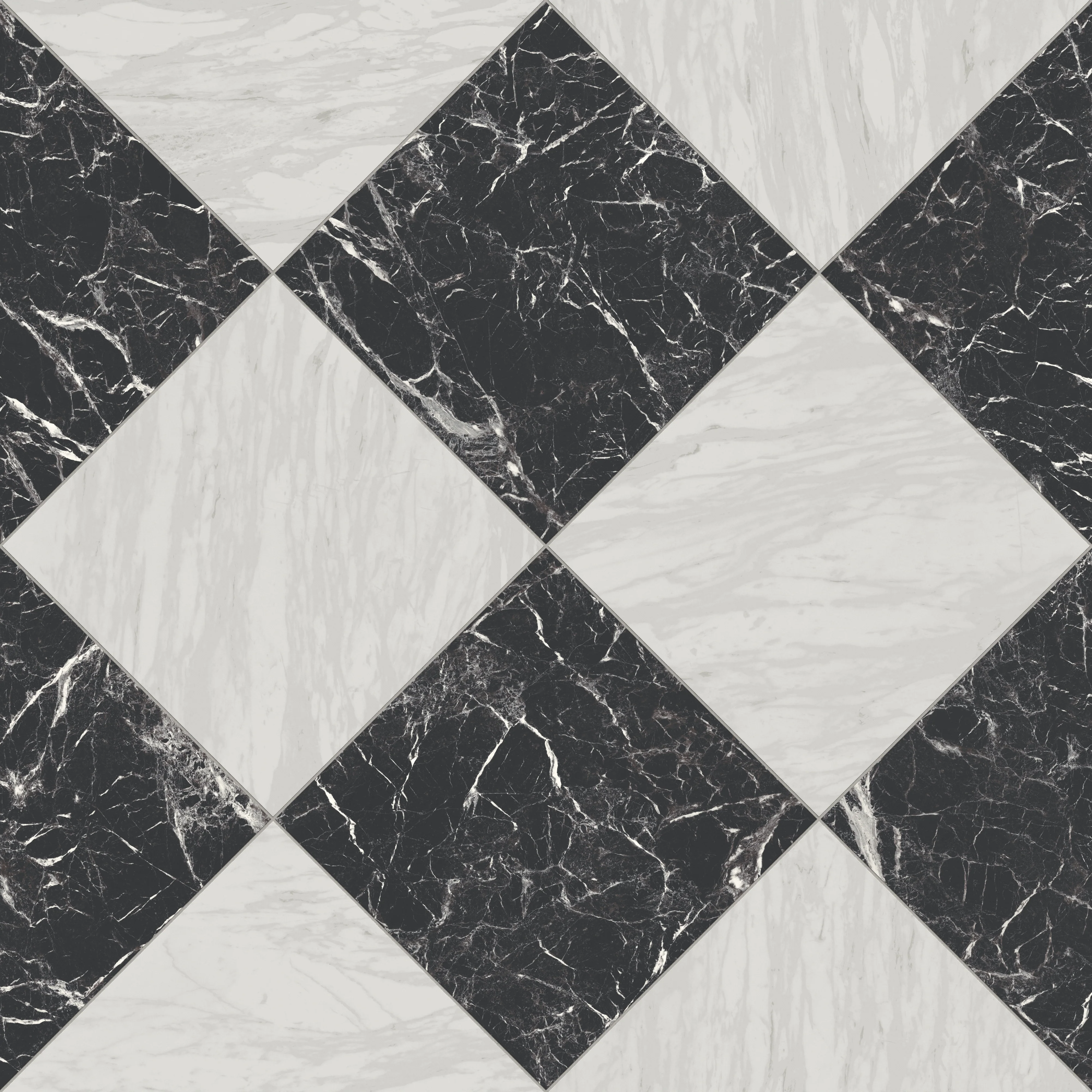 Blair 24 x 24 Polished Porcelain Tile in Marmo Black + Volakas White - Image 4