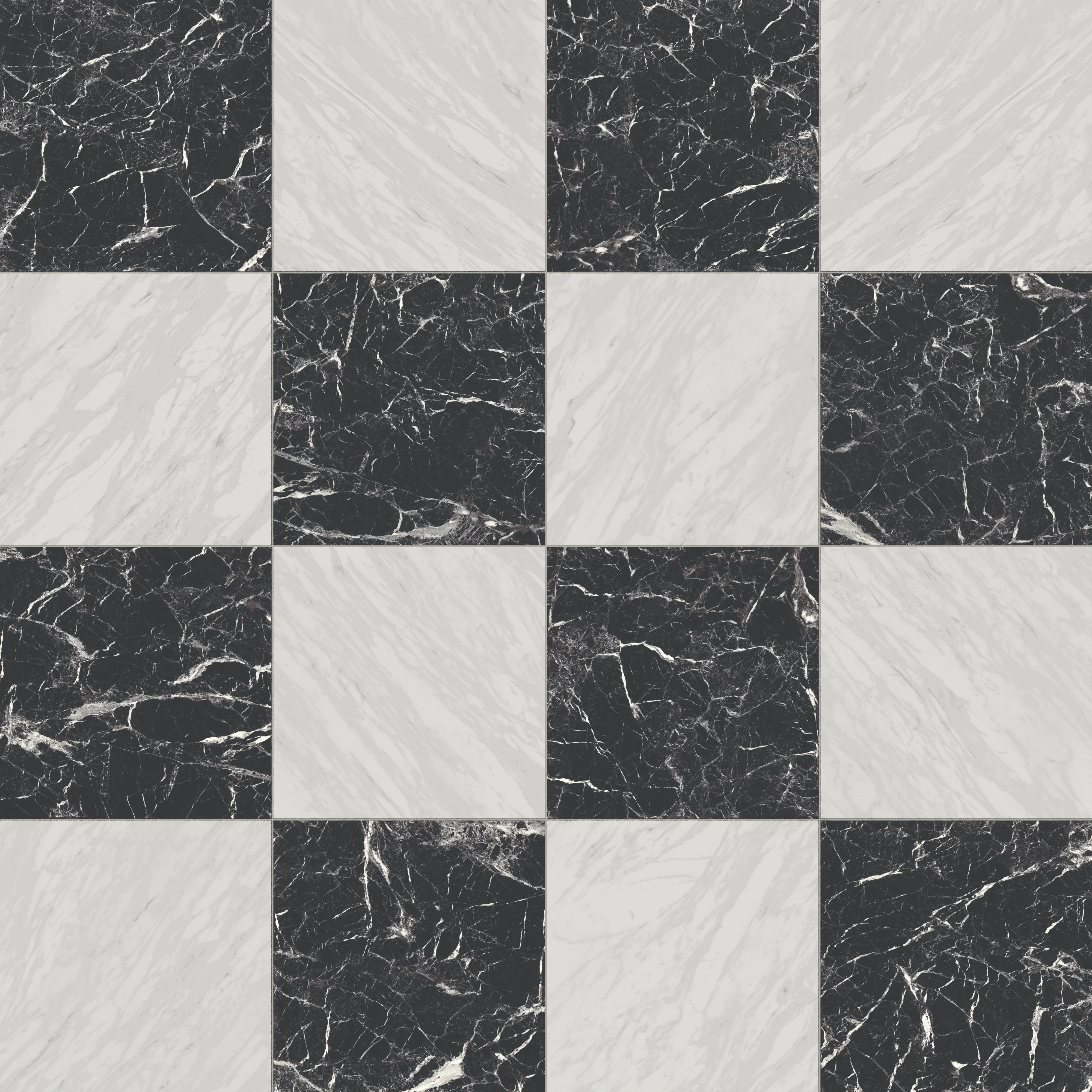 Blair 24 x 24 Polished Porcelain Tile in Marmo Black + Volakas White - Image 5