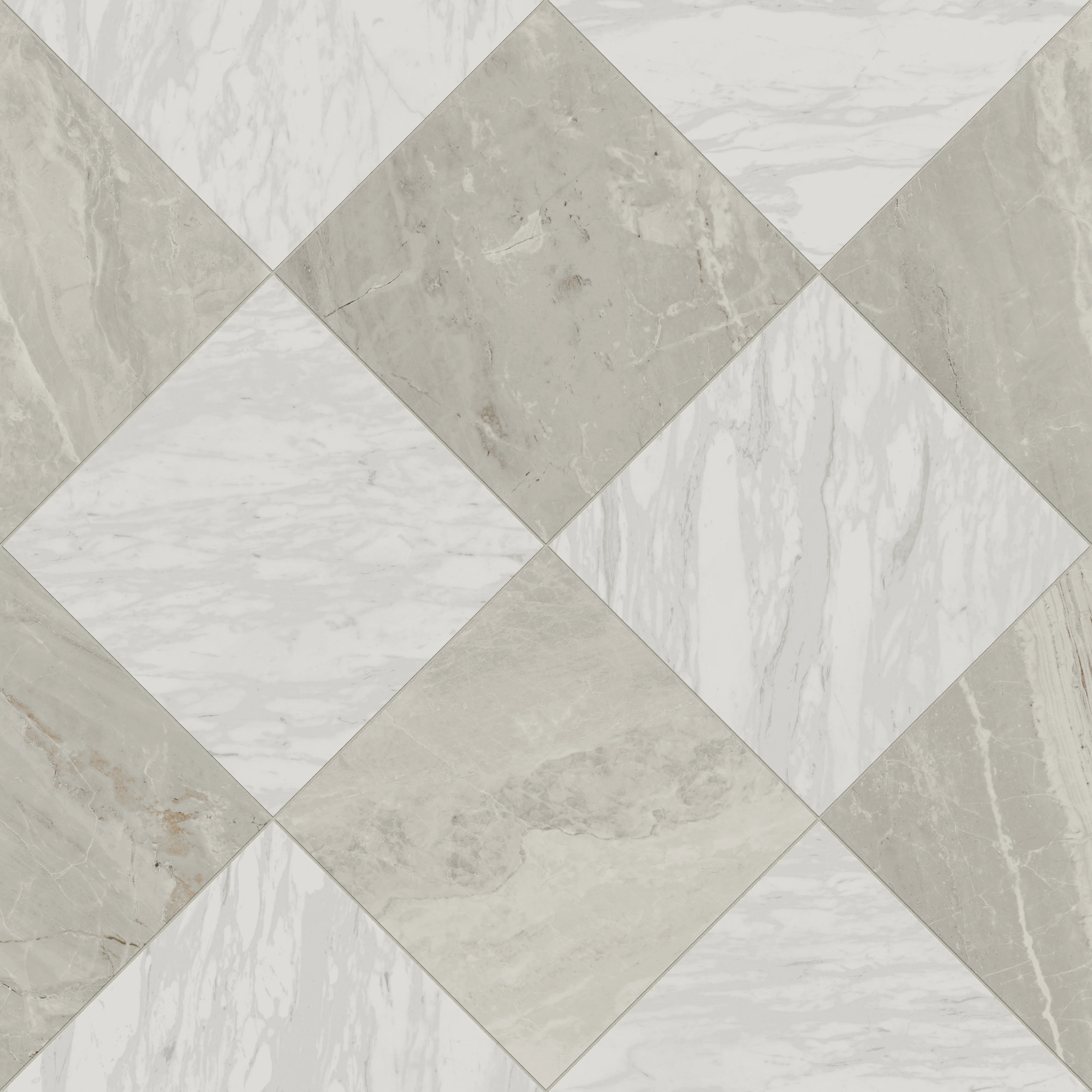 Blair 24 x 24 Checkerboard Polished Porcelain Tile in Volakas White + Oniciata Beige - Image 4