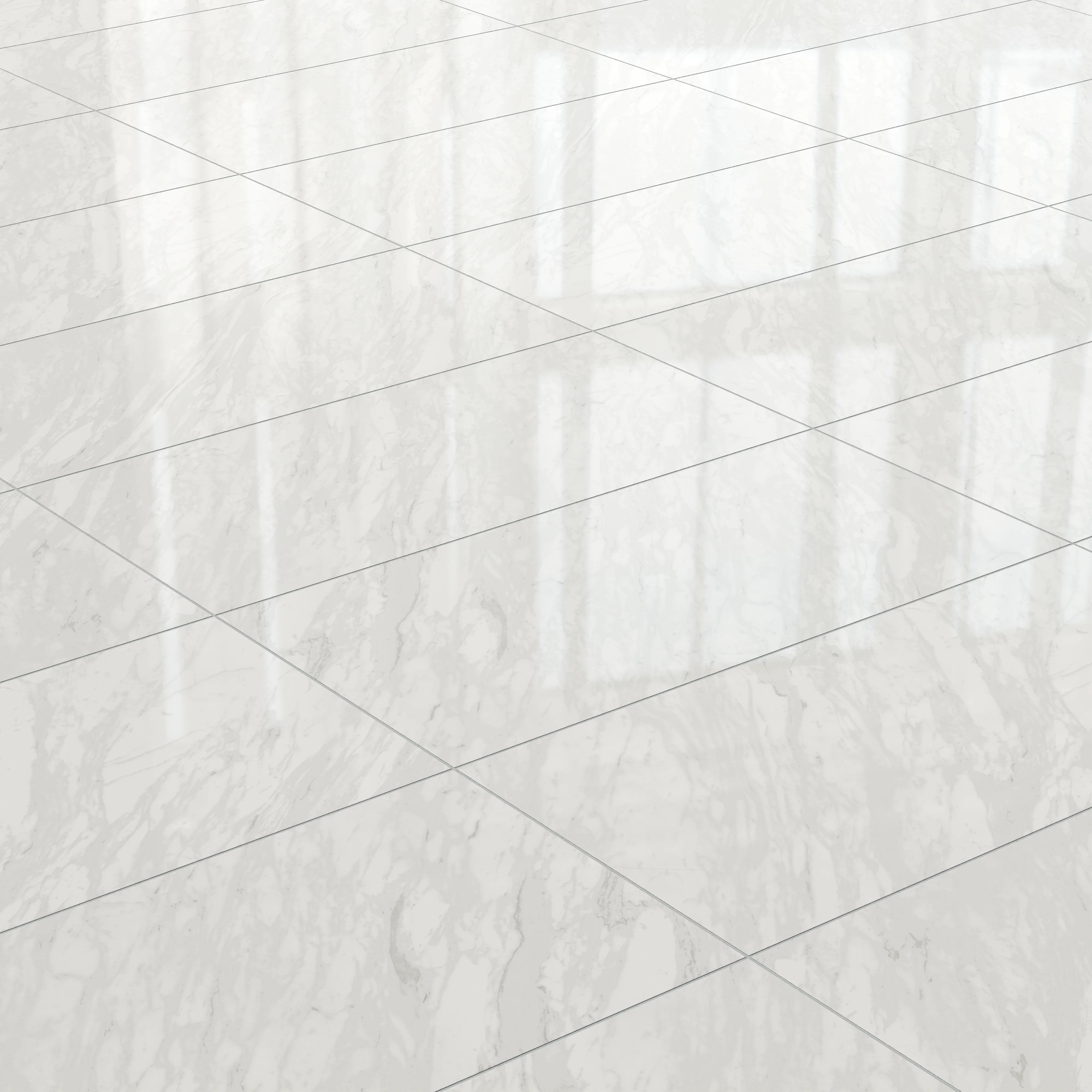 Blair 24 x 48 Polished Porcelain Tile in Volakas White - Image 4