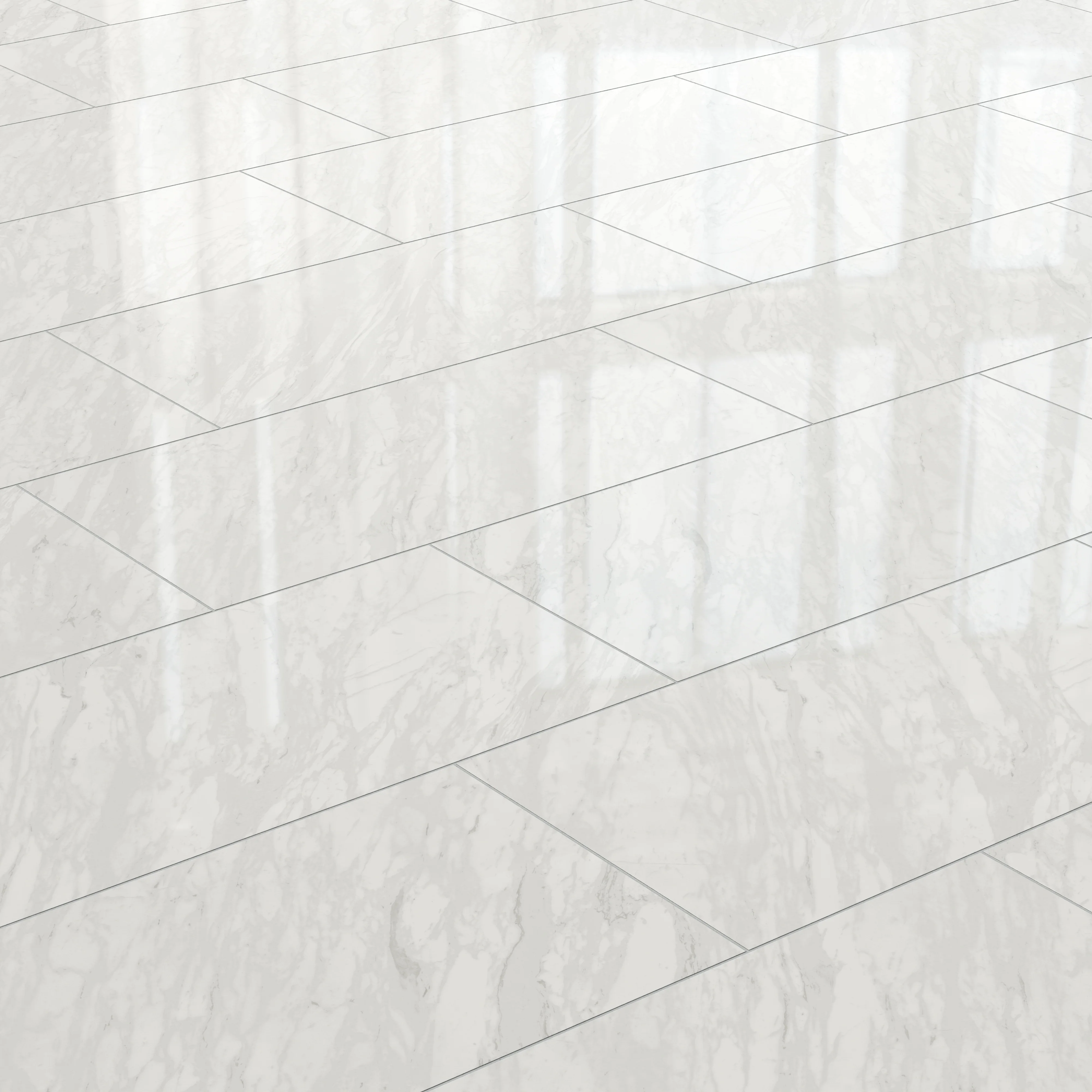 Blair 24 x 48 Polished Porcelain Tile in Volakas White - Image 6