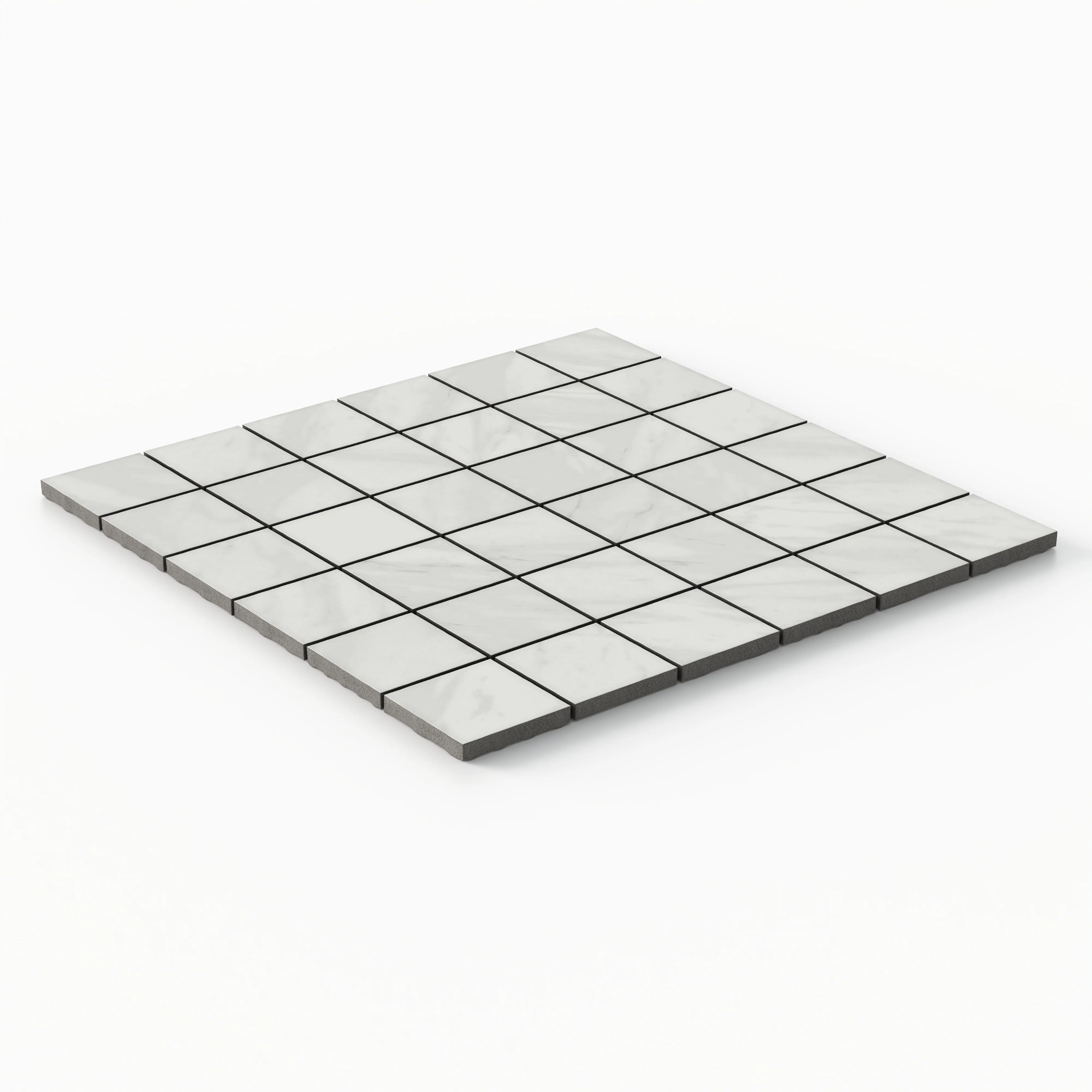 Blair 2 x 2 Matte Porcelain Mosaic Tile in Volakas White - Image 2