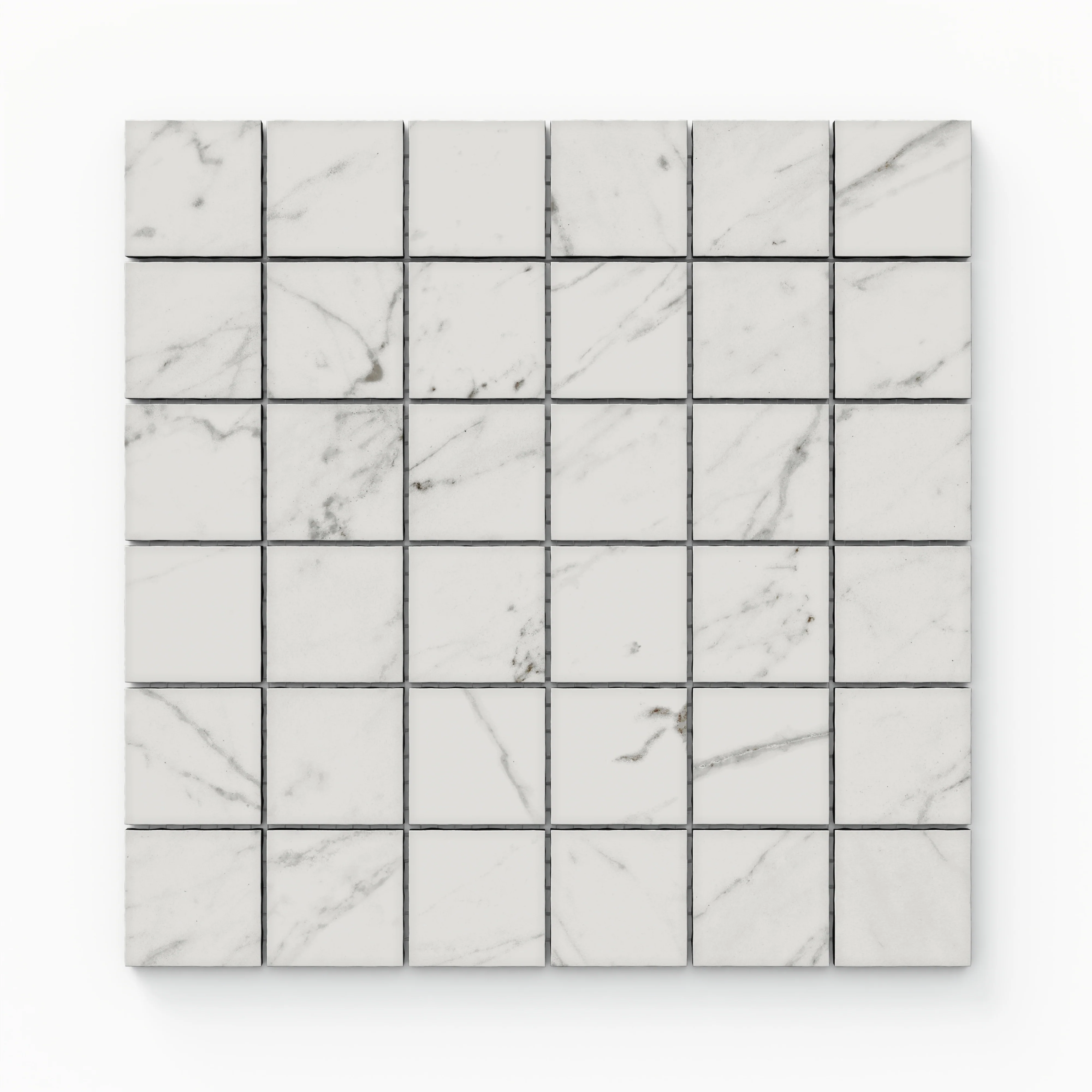 Blair 2 x 2 Matte Porcelain Mosaic Tile in White Carrara