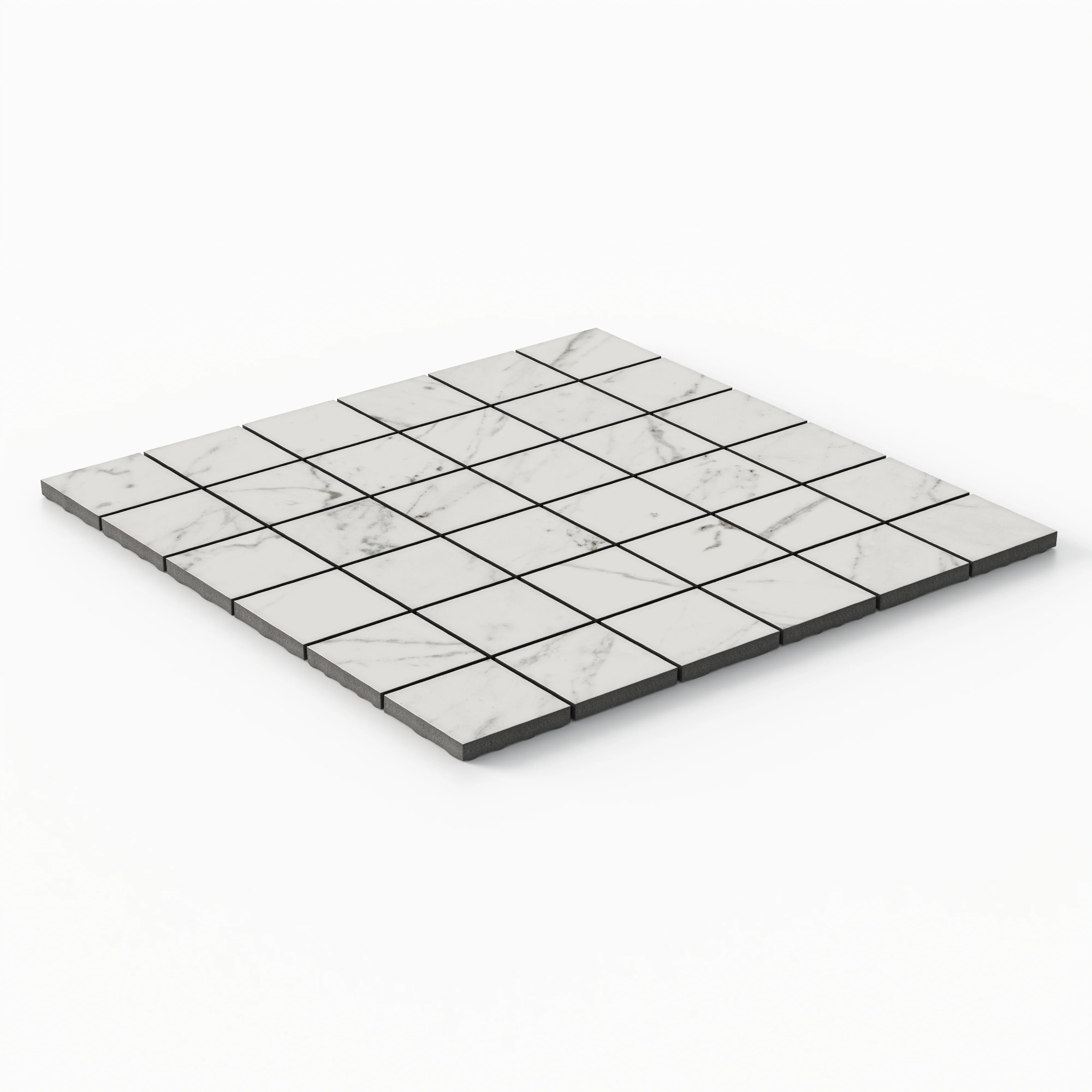 Blair 2 x 2 Matte Porcelain Mosaic Tile in White Carrara - Image 3