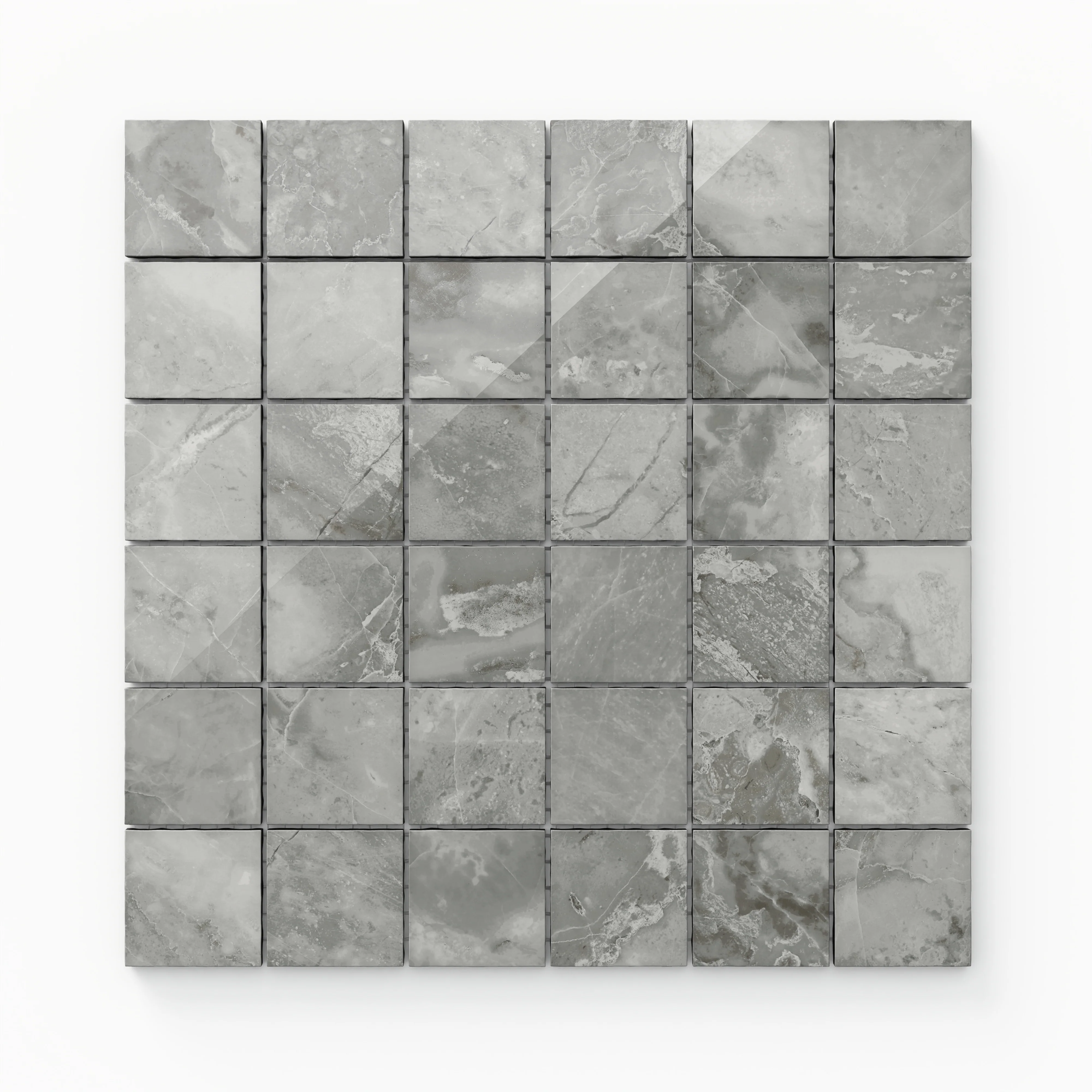 Blair 2 x 2 Polished Porcelain Mosaic Tile in Oniciata Grey