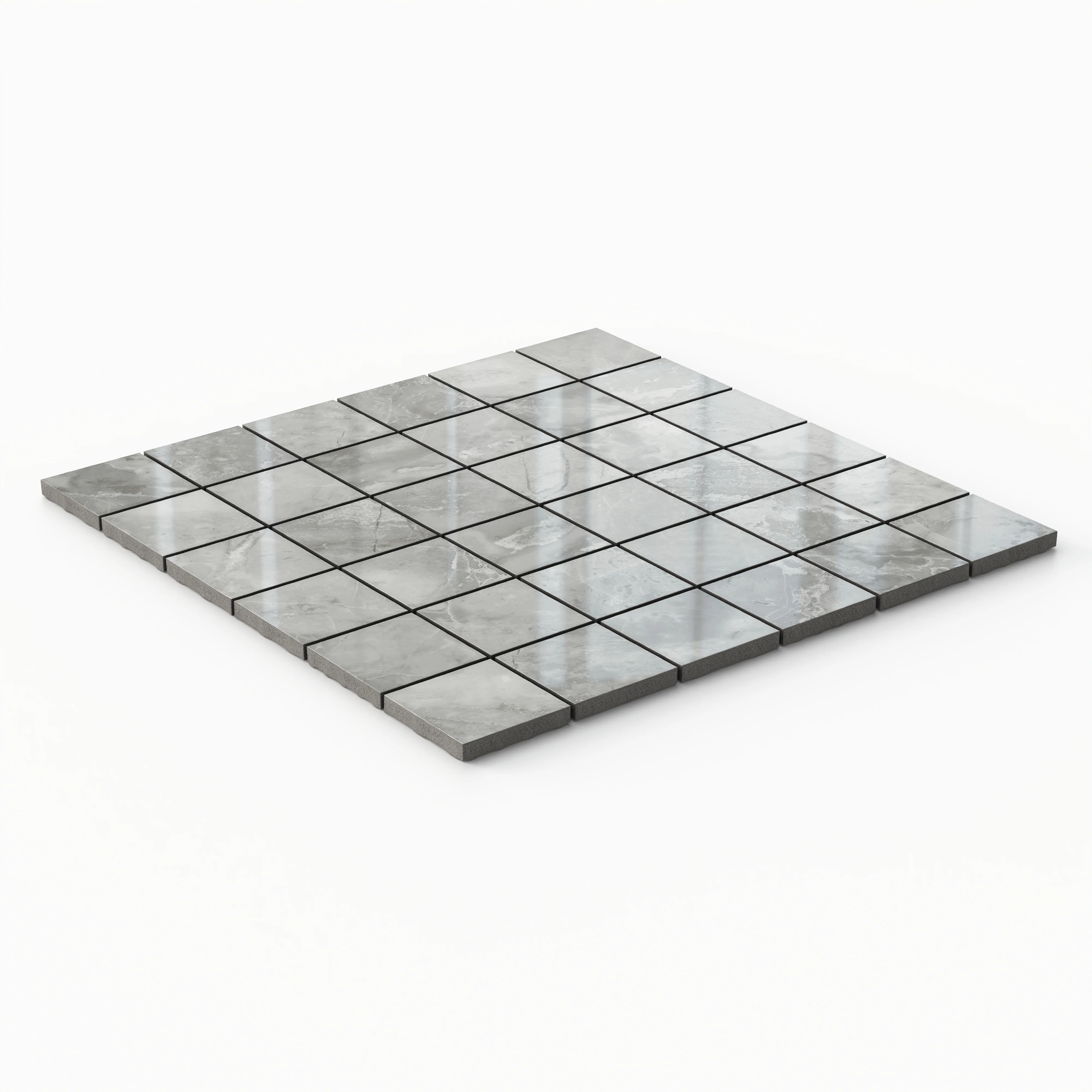 Blair 2 x 2 Polished Porcelain Mosaic Tile in Oniciata Grey - Image 2