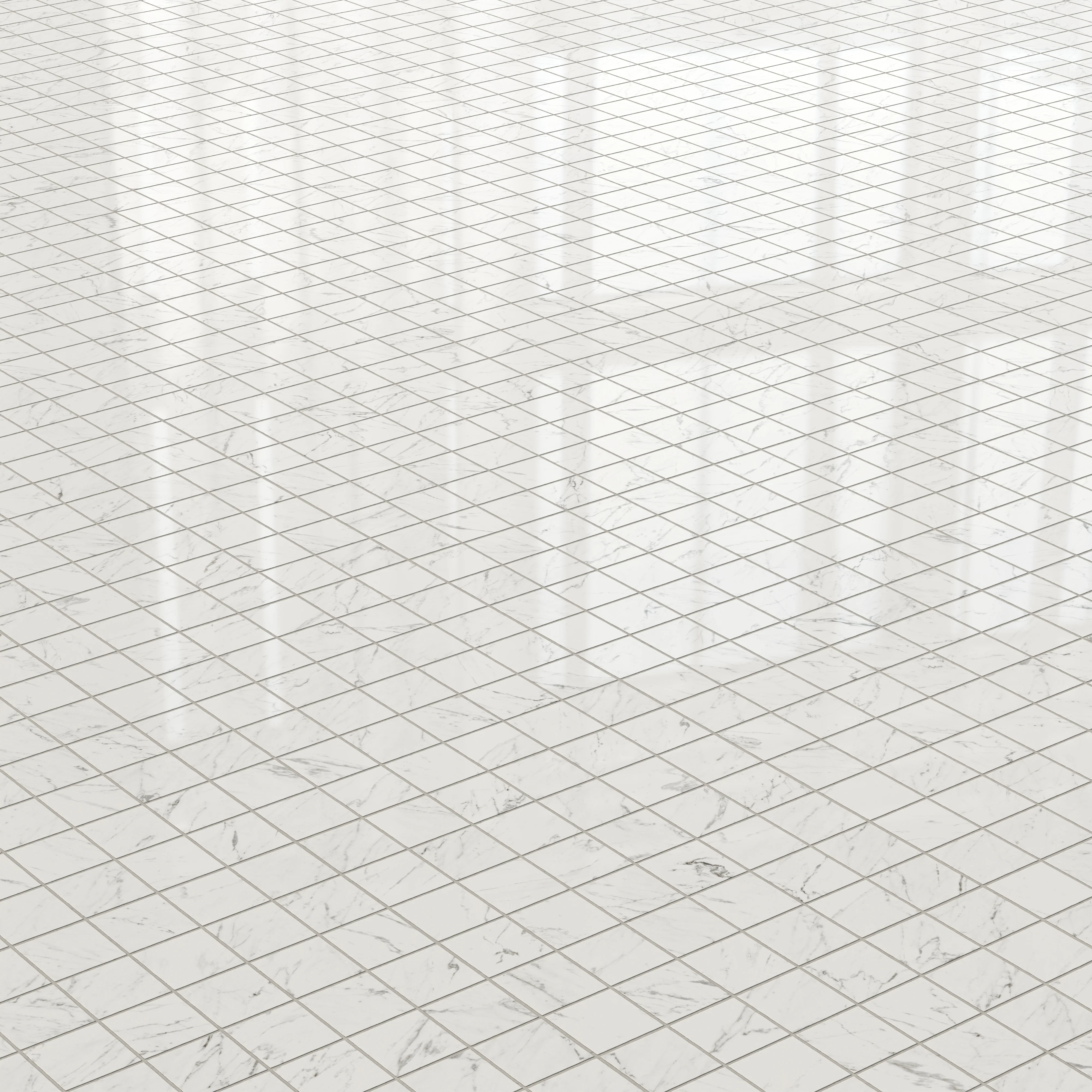 Blair 2 x 2 Polished Porcelain Mosaic Tile in White Carrara - Image 3