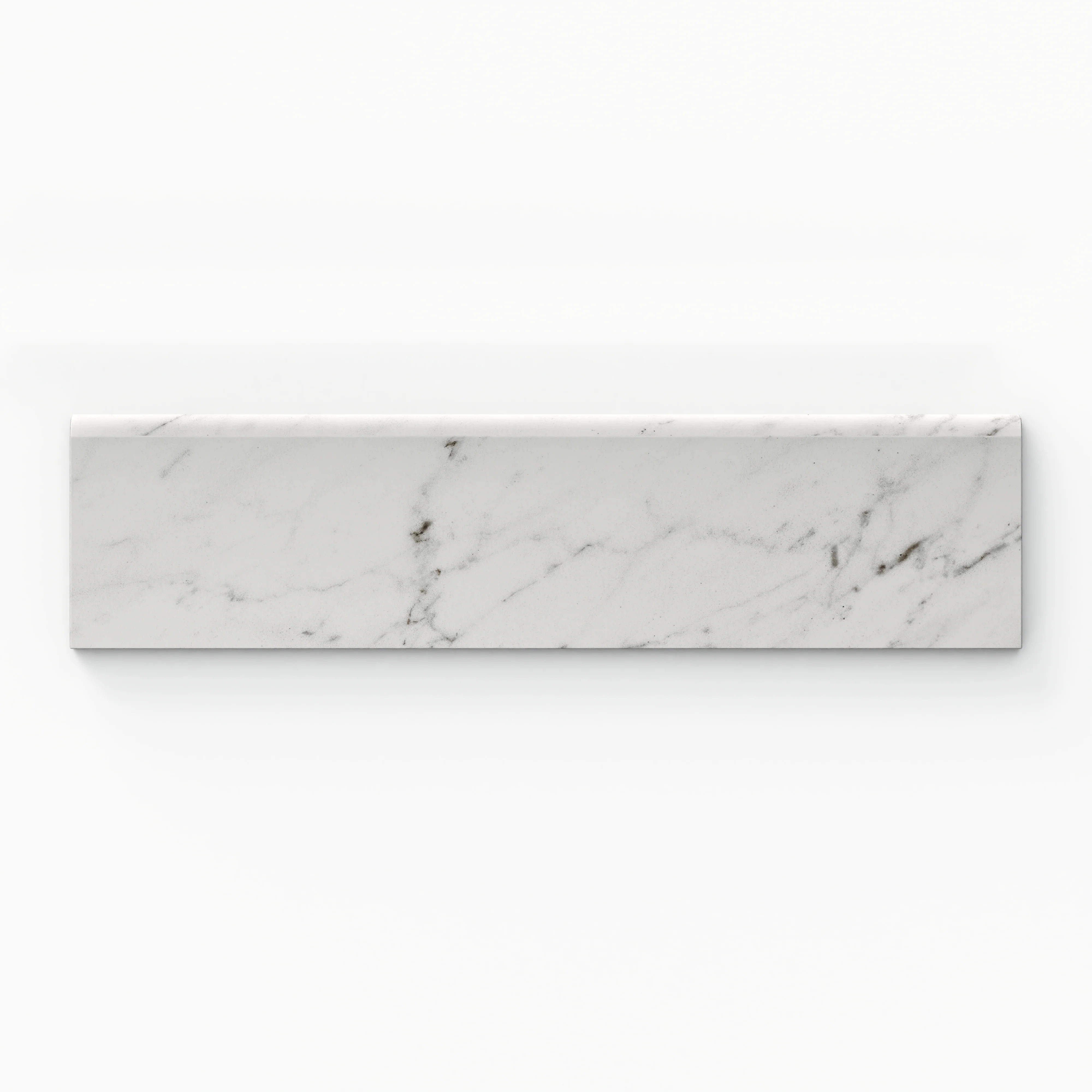 Blair 3 x 12 Matte Porcelain Bullnose Tile in White Carrara