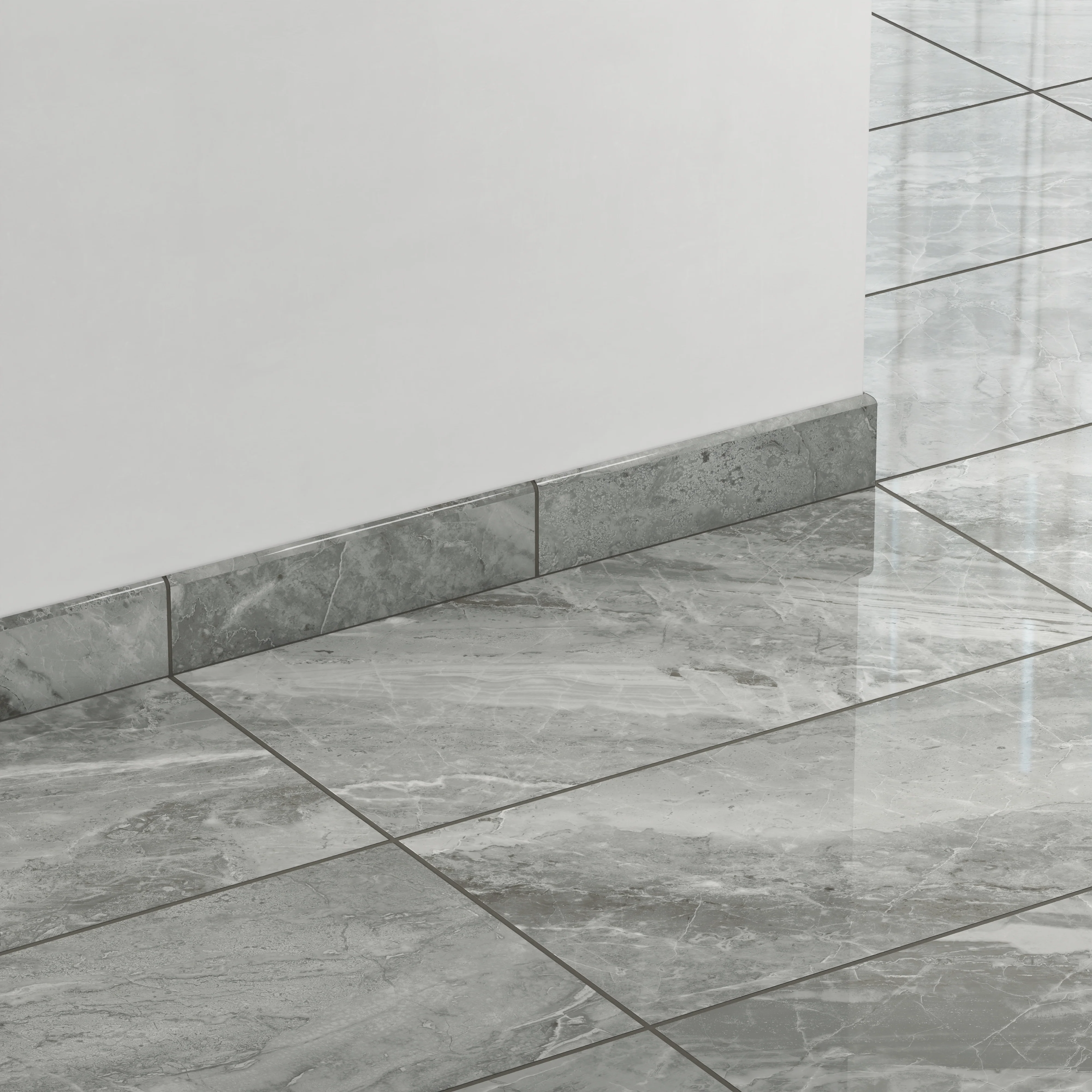 Blair 3 x 12 Polished Porcelain Bullnose Tile in Oniciata Grey - Image 3
