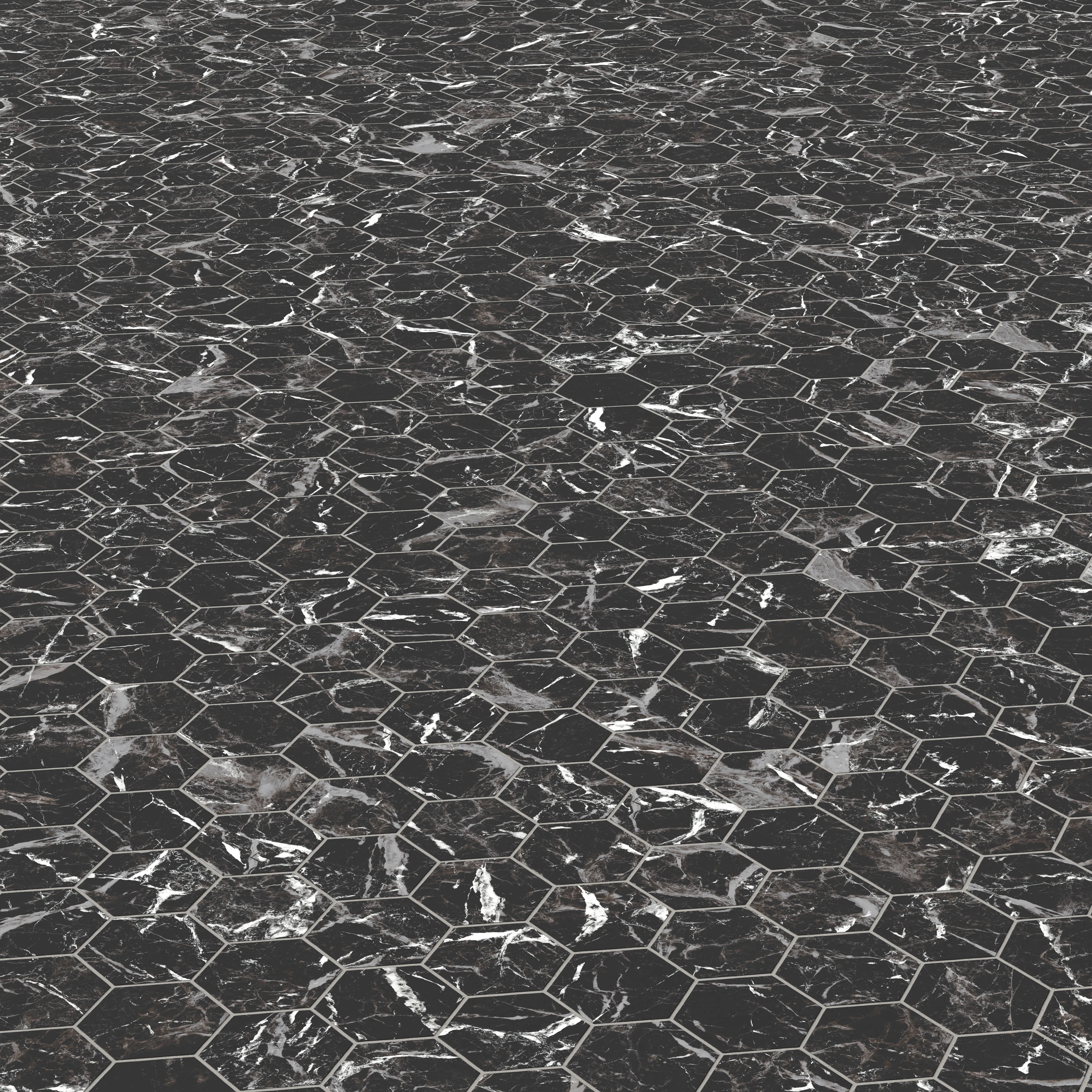 Blair 3 x 3 Matte Porcelain Hexagon Mosaic Tile in Marmo Black - Image 3