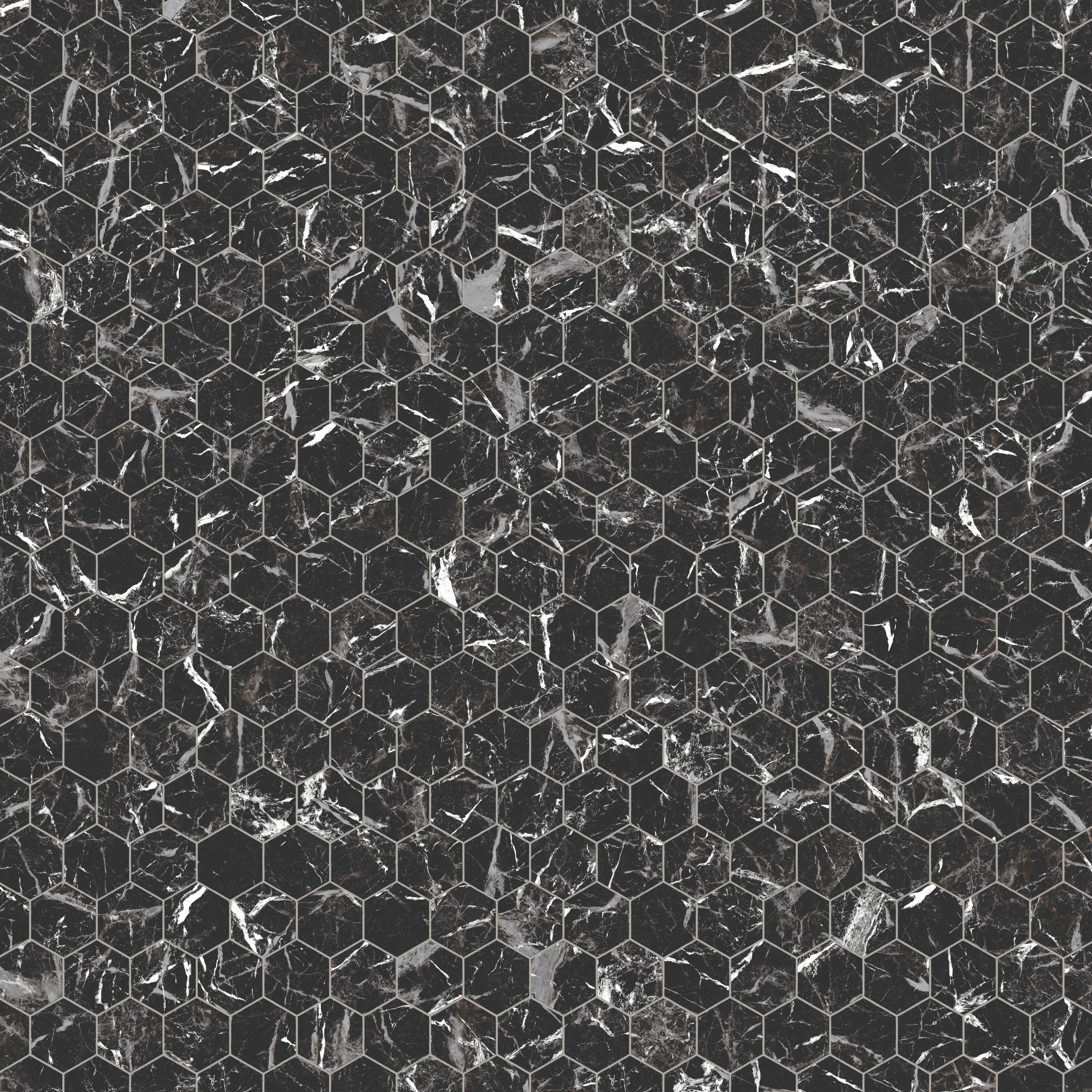 Blair 3 x 3 Matte Porcelain Hexagon Mosaic Tile in Marmo Black - Image 4