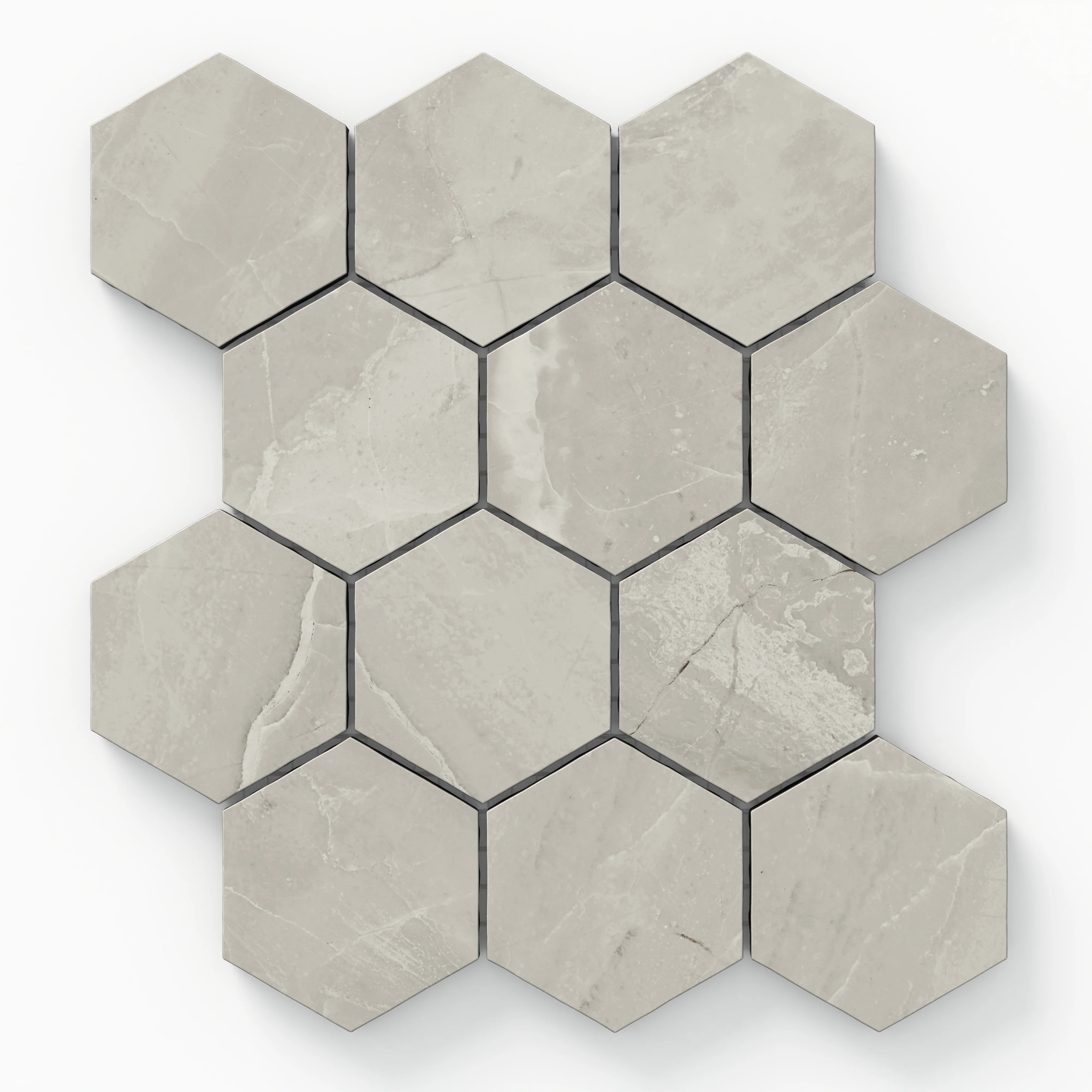 Blair 3 x 3 Matte Porcelain Hexagon Mosaic Tile in Oniciata Beige