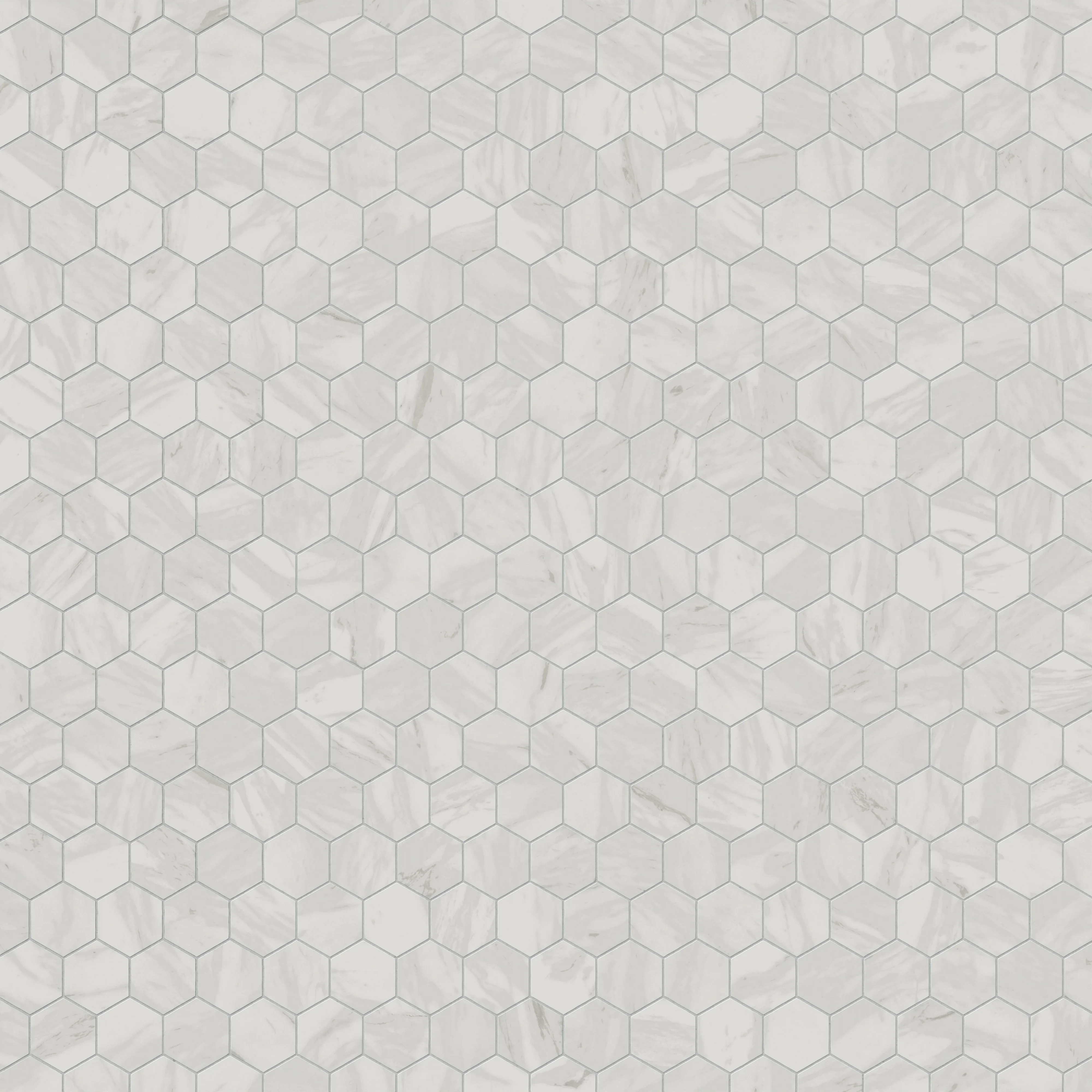 Blair 3 x 3 Polished Porcelain Hexagon Mosaic Tile in Volakas White - Image 4