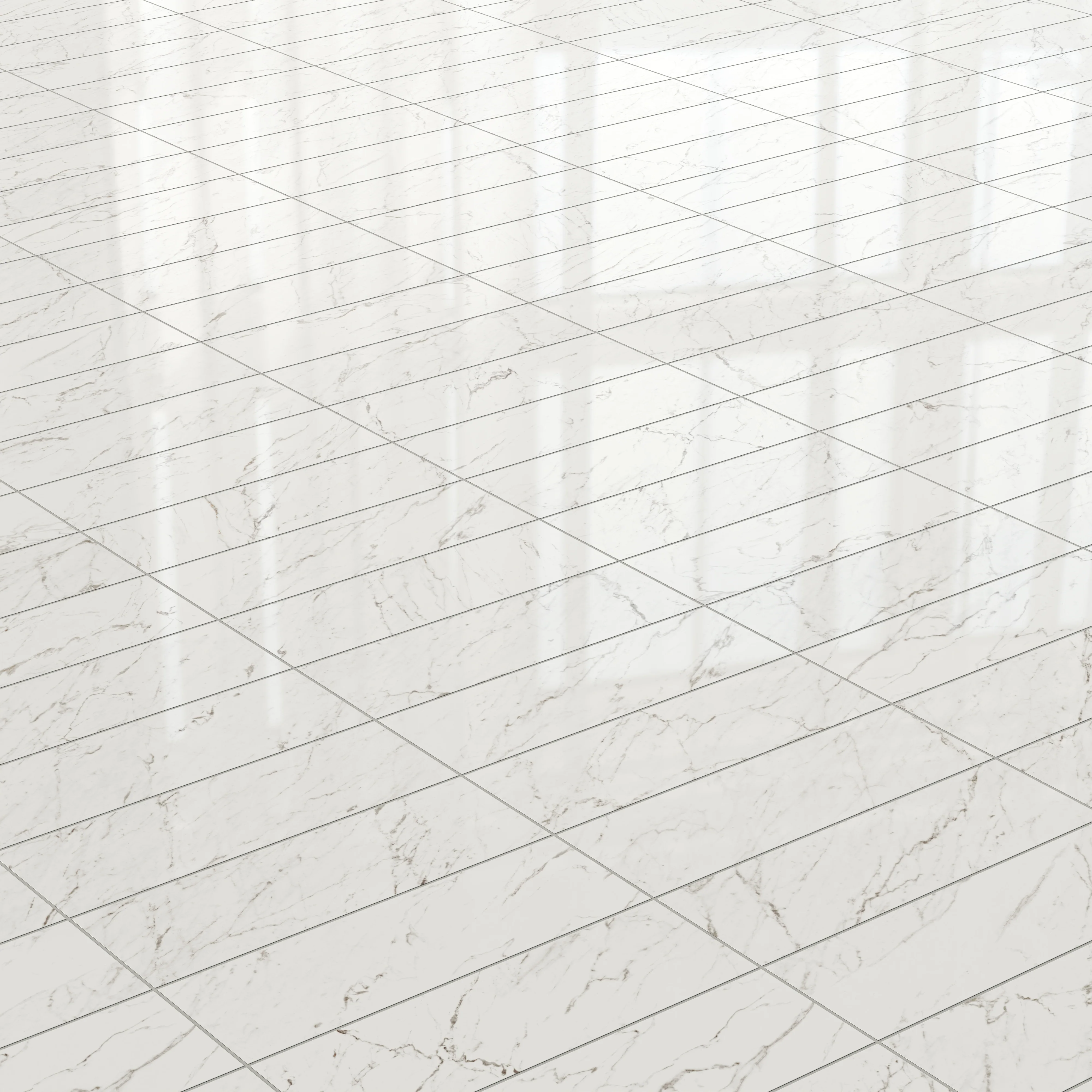 Blair 8 x 24 Polished Porcelain Tile in White Carrara - Image 4