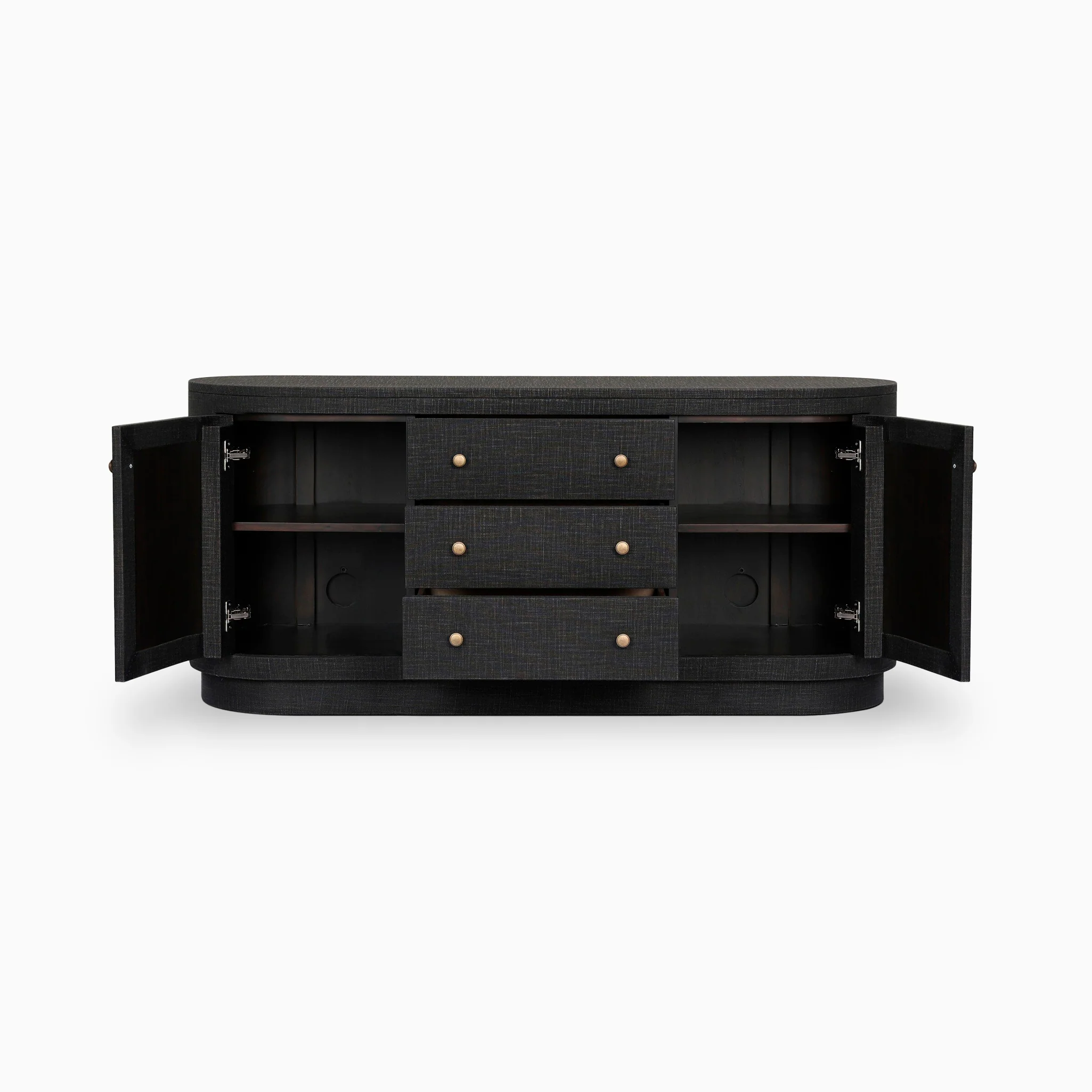 Boone Media Console in Black Linen - Image 3