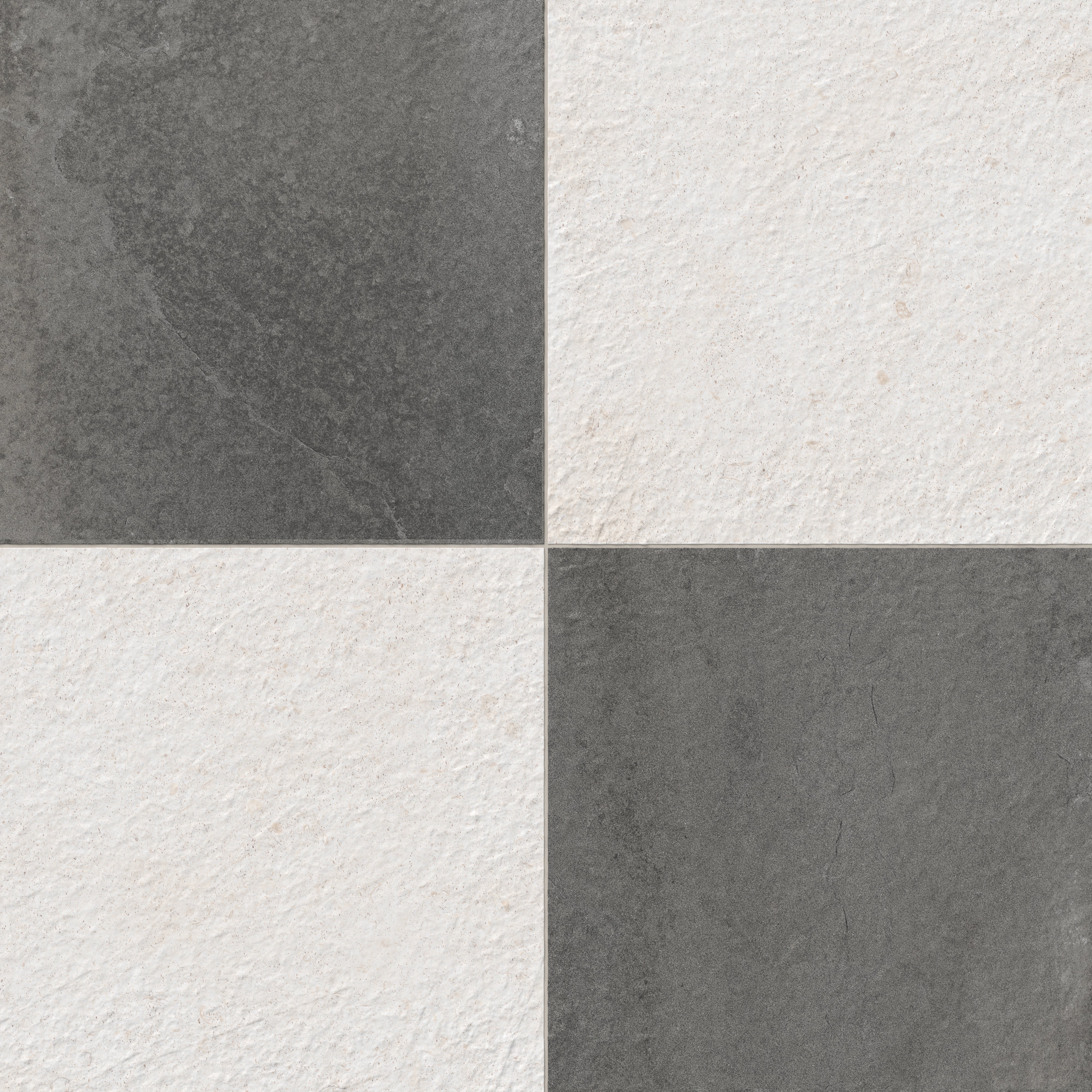Bowden 24 x 24 Checkerboard Grip 2cm Porcelain Paver Tile in Charcoal & Canvas - Image 5