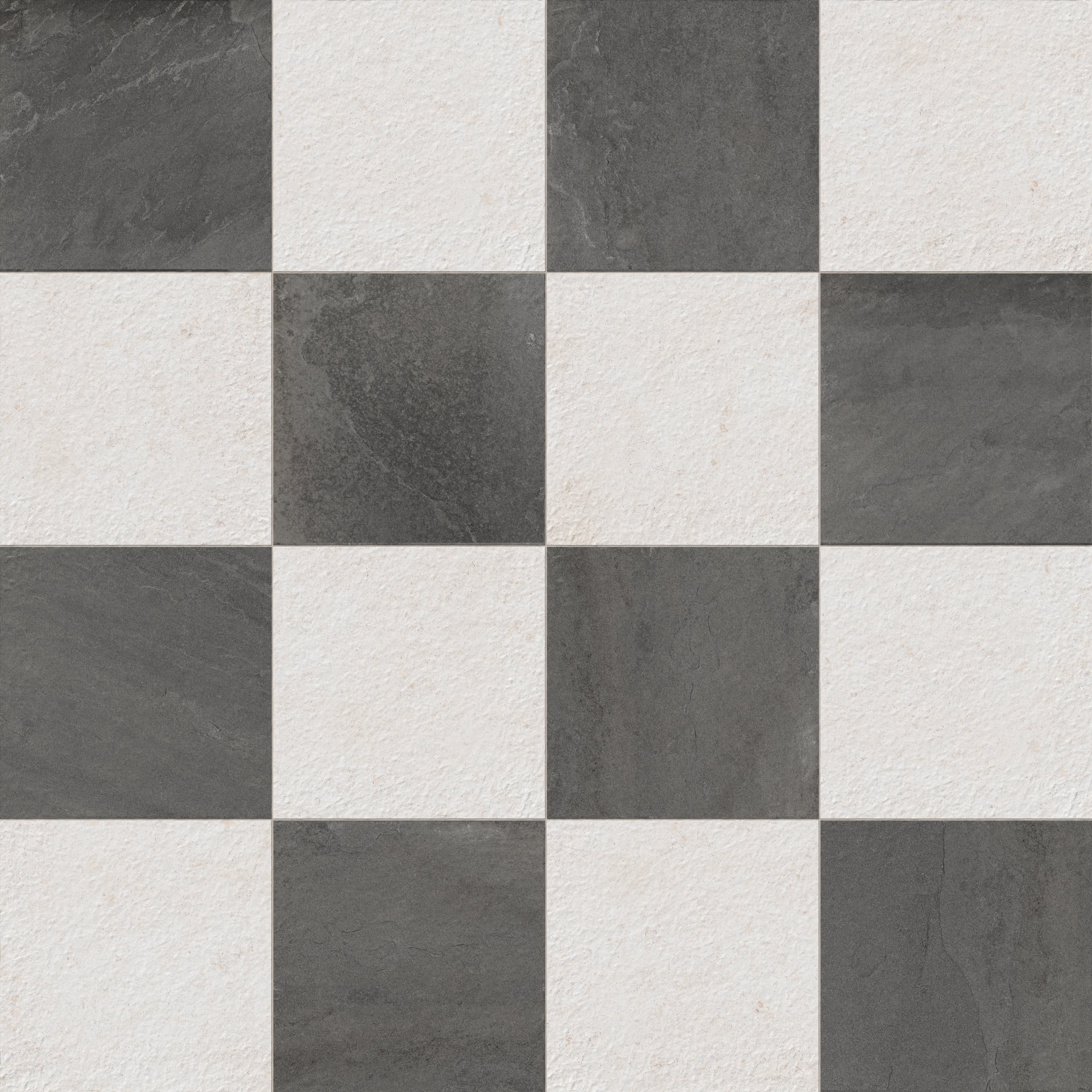 Bowden 24 x 24 Checkerboard Grip 2cm Porcelain Paver Tile in Charcoal & Canvas - Image 8