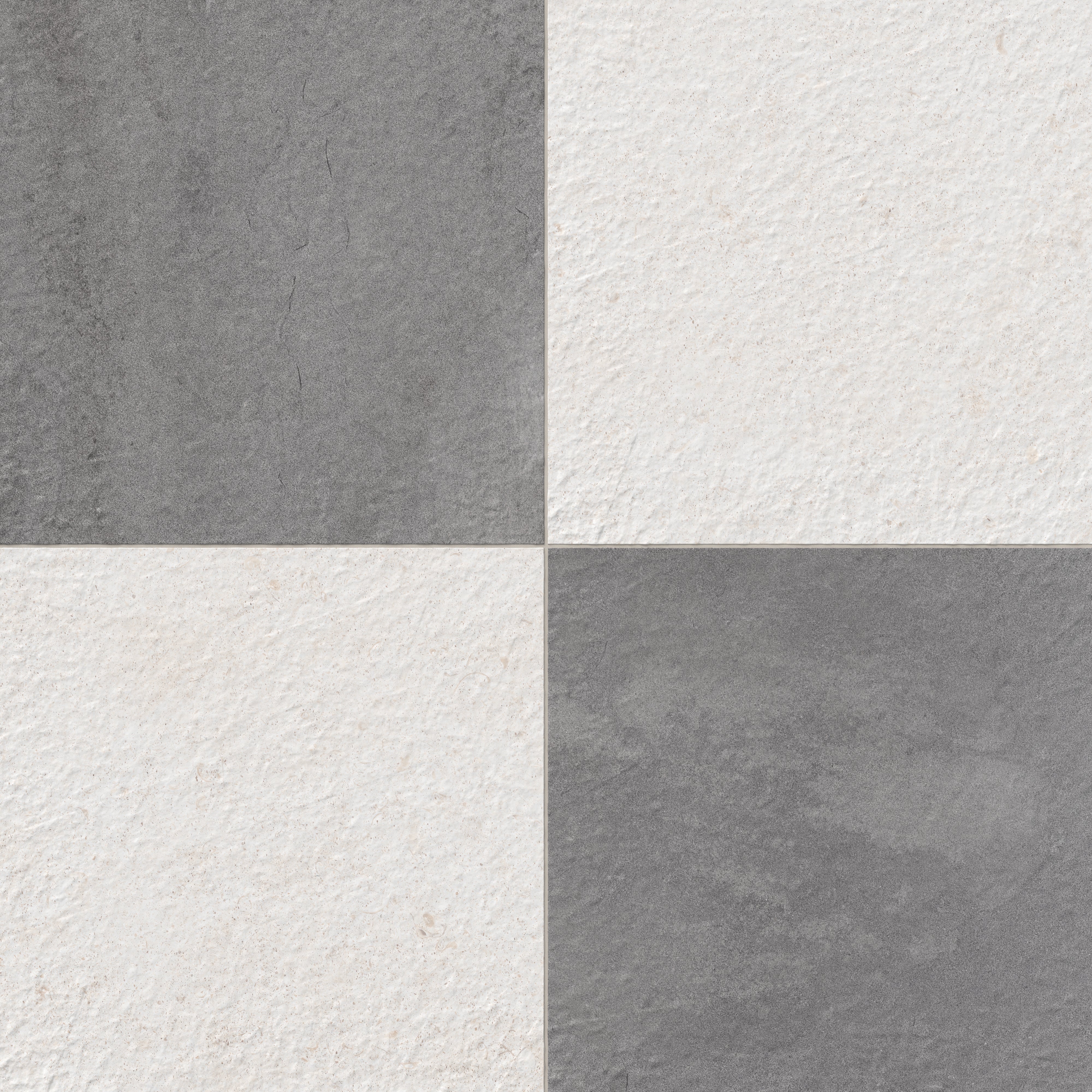 Bowden 24 x 24 Checkerboard Grip 2cm Porcelain Paver Tile in Graphite & Canvas - Image 5