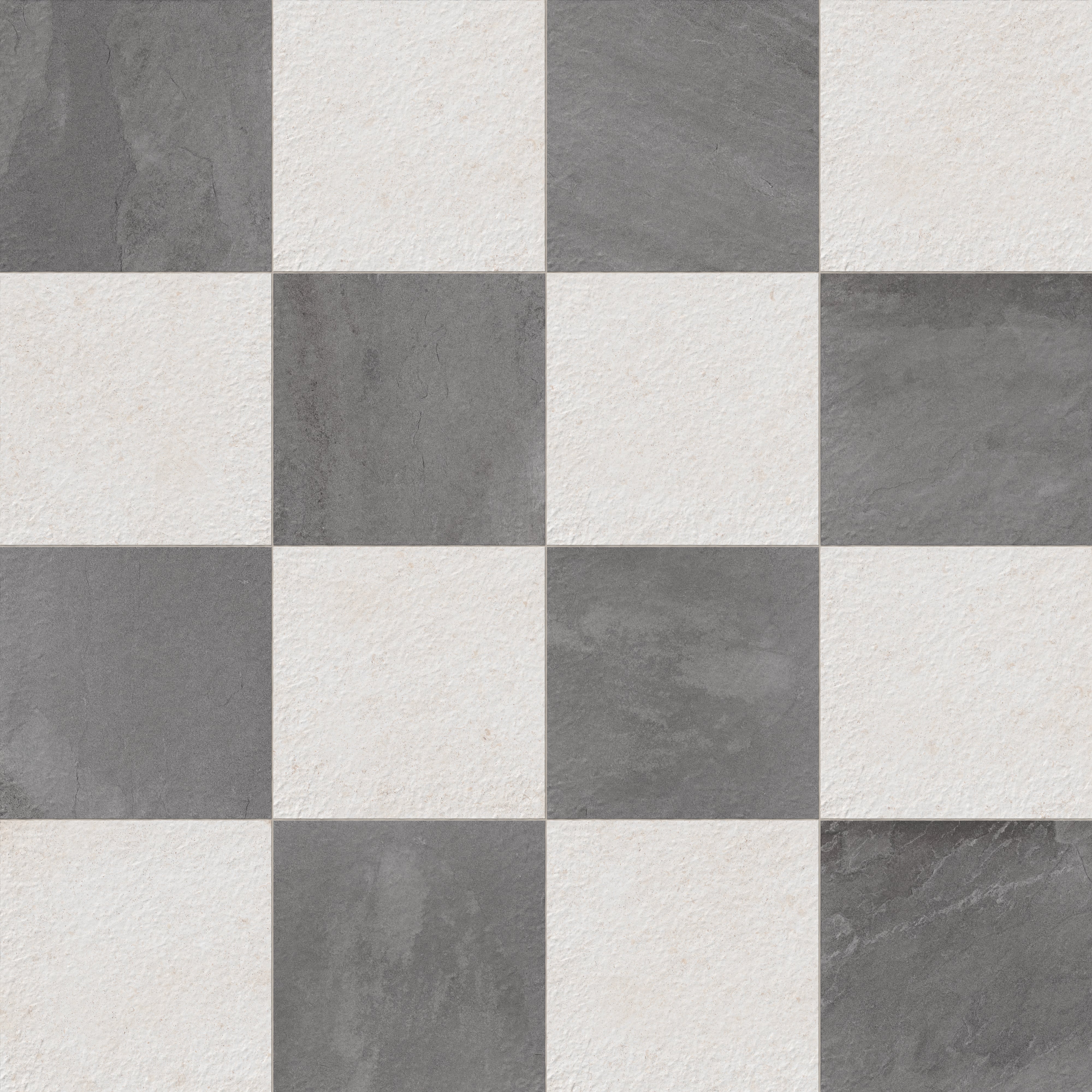 Bowden 24 x 24 Checkerboard Grip 2cm Porcelain Paver Tile in Graphite & Canvas - Image 8