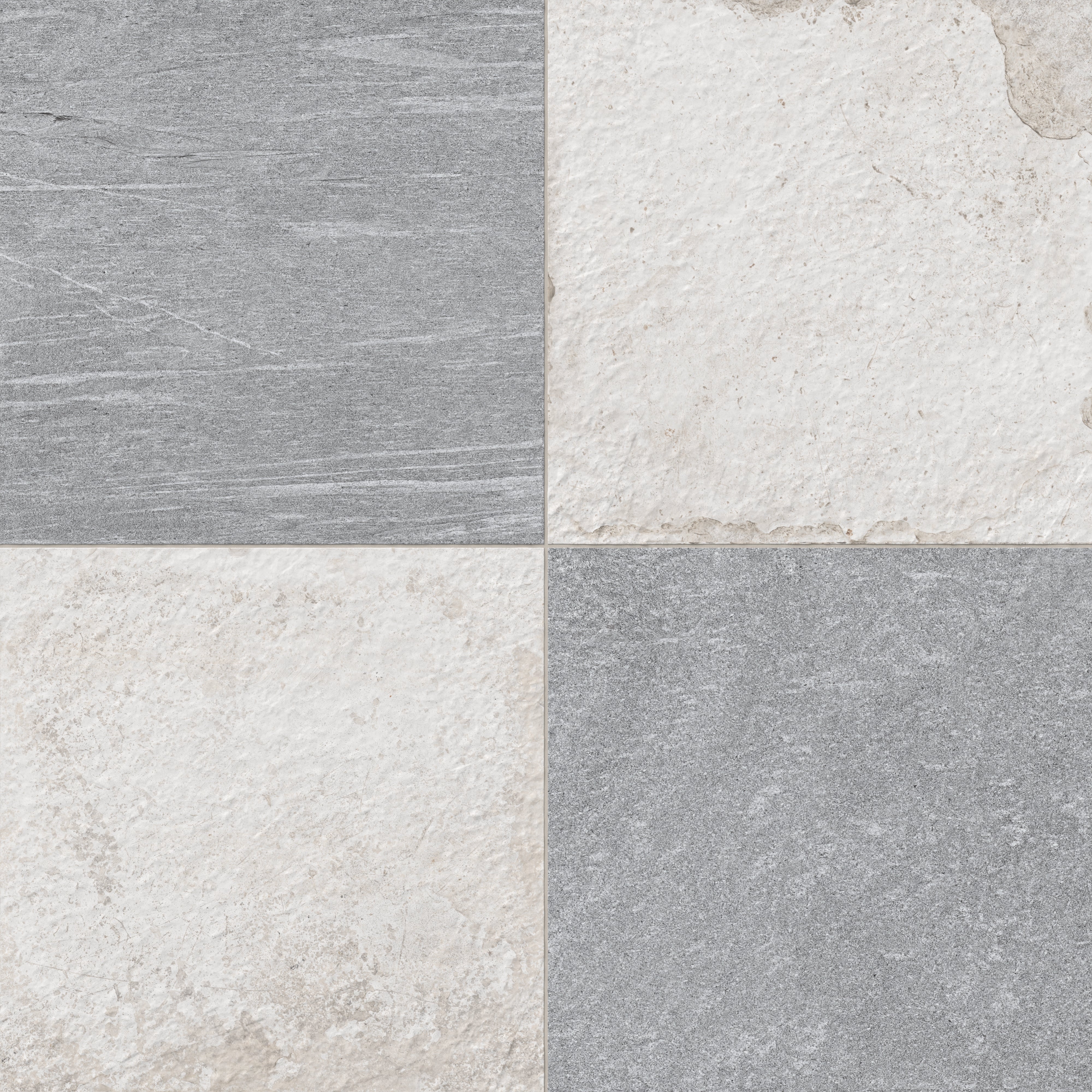 Bowden 24 x 24 Checkerboard Grip 2cm Porcelain Paver Tile in Slate & Oat - Image 5