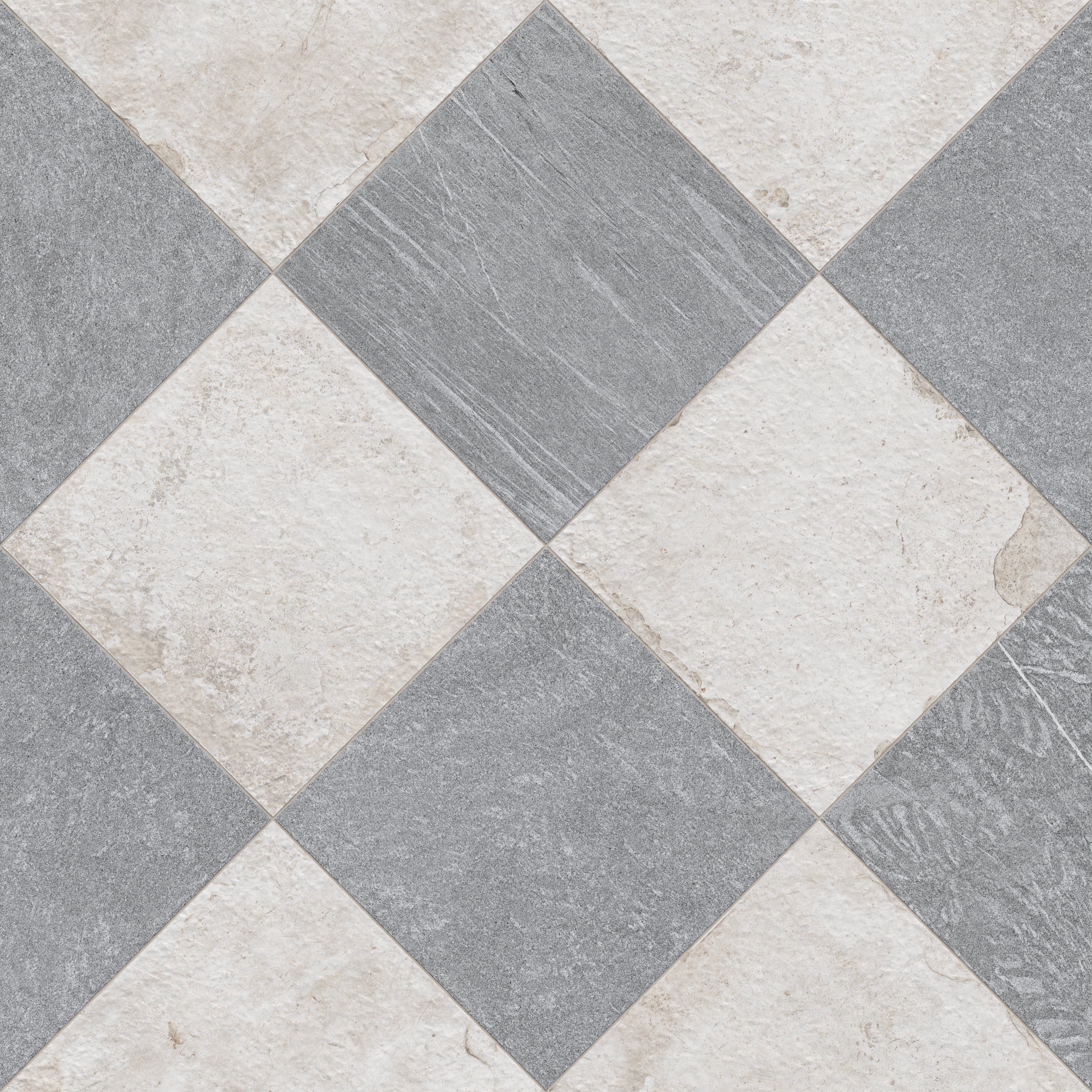 Bowden 24 x 24 Checkerboard Grip 2cm Porcelain Paver Tile in Slate & Oat - Image 7