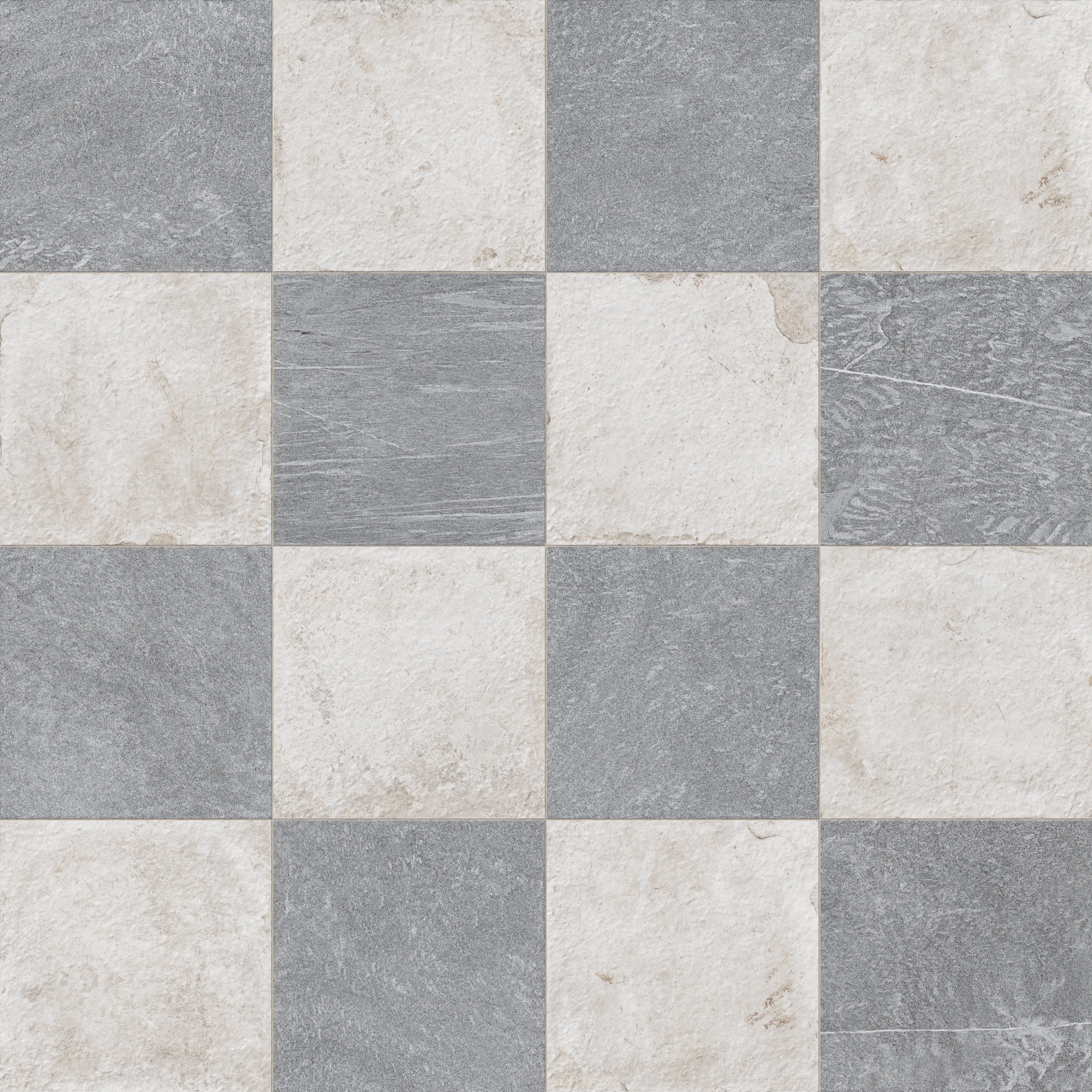 Bowden 24 x 24 Checkerboard Grip 2cm Porcelain Paver Tile in Slate & Oat - Image 8