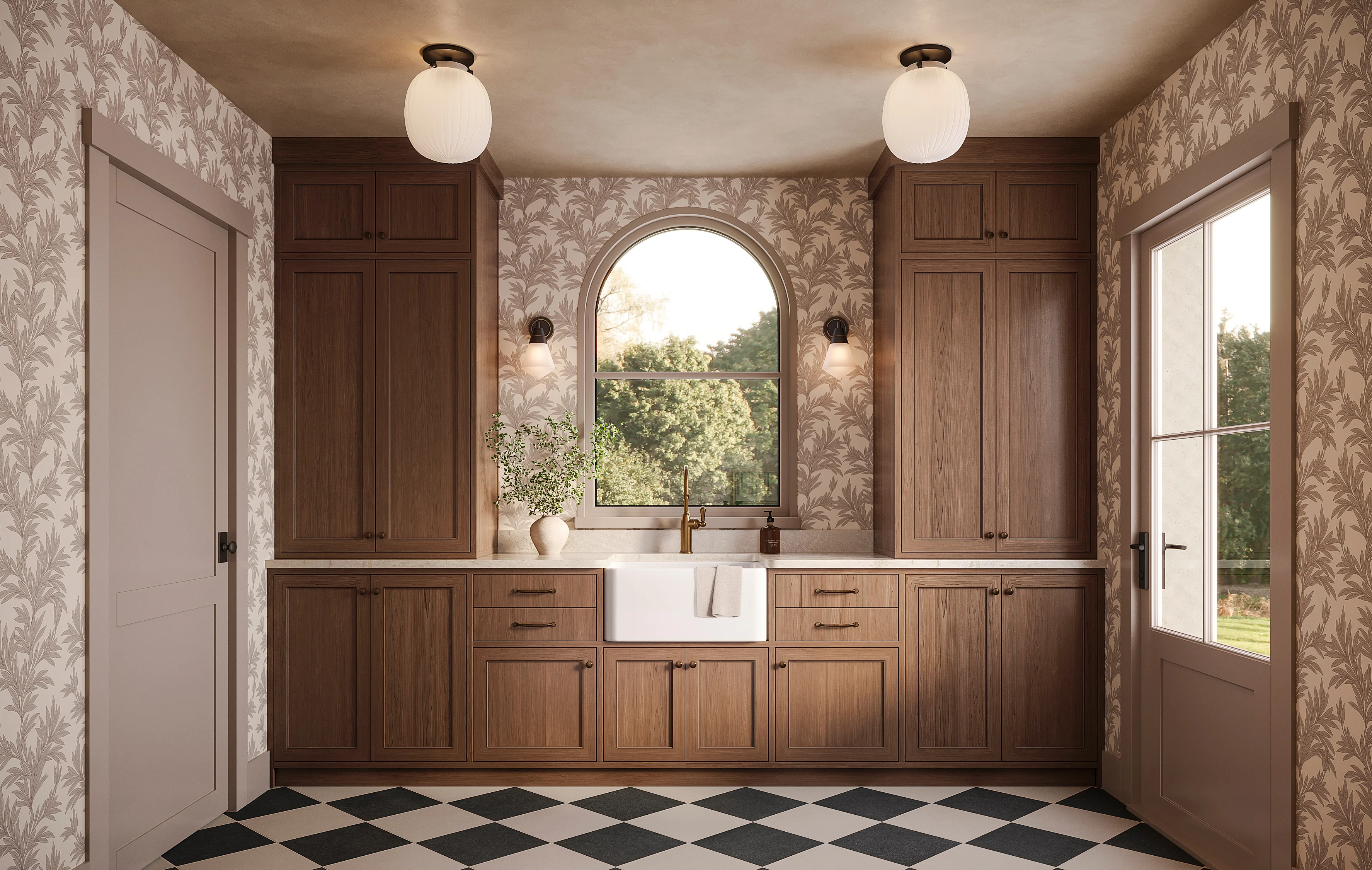 Bower Wallpaper in Taupe II, 52" x 132" - Image 4