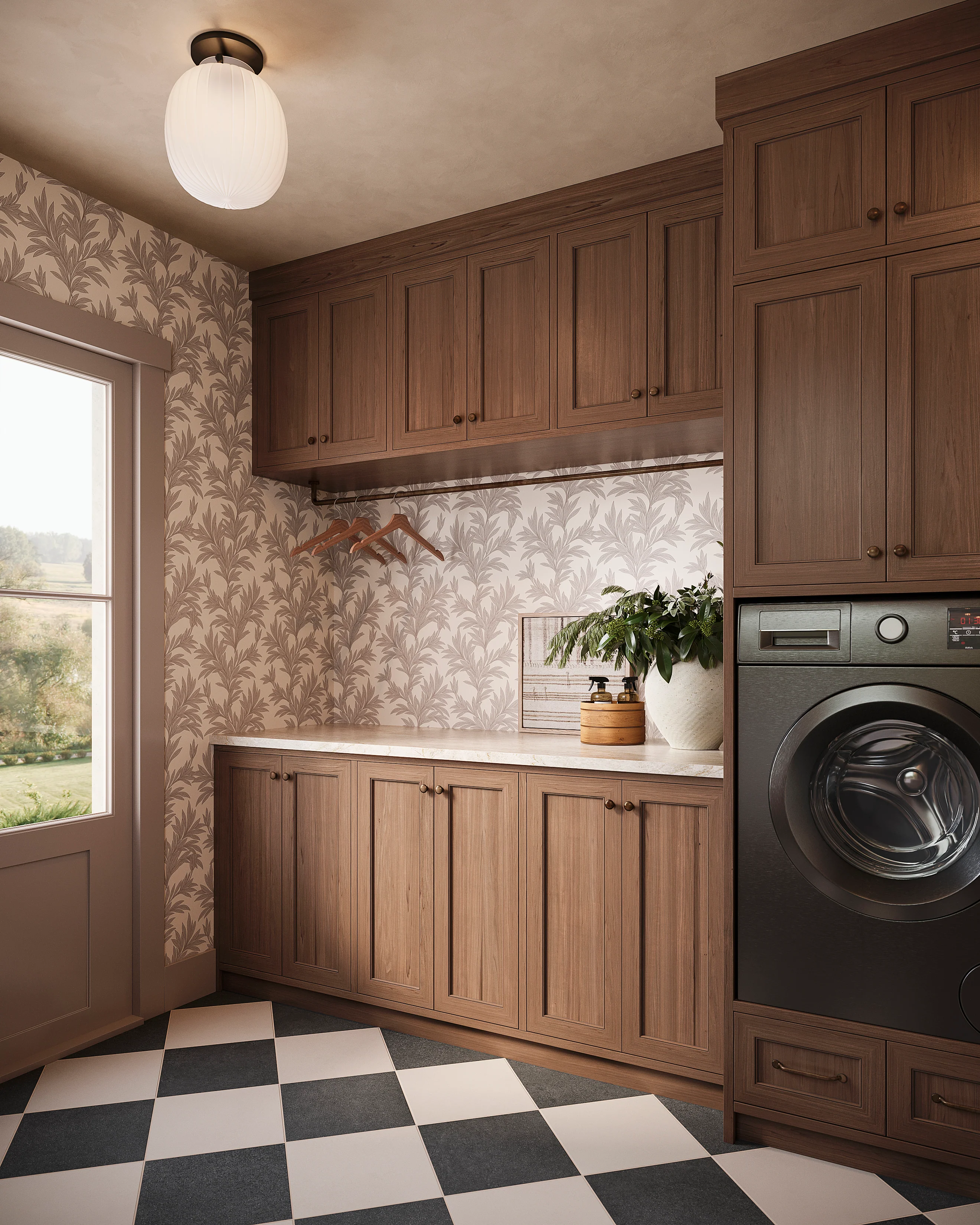 Bower Wallpaper in Taupe II, 52" x 132" - Image 5