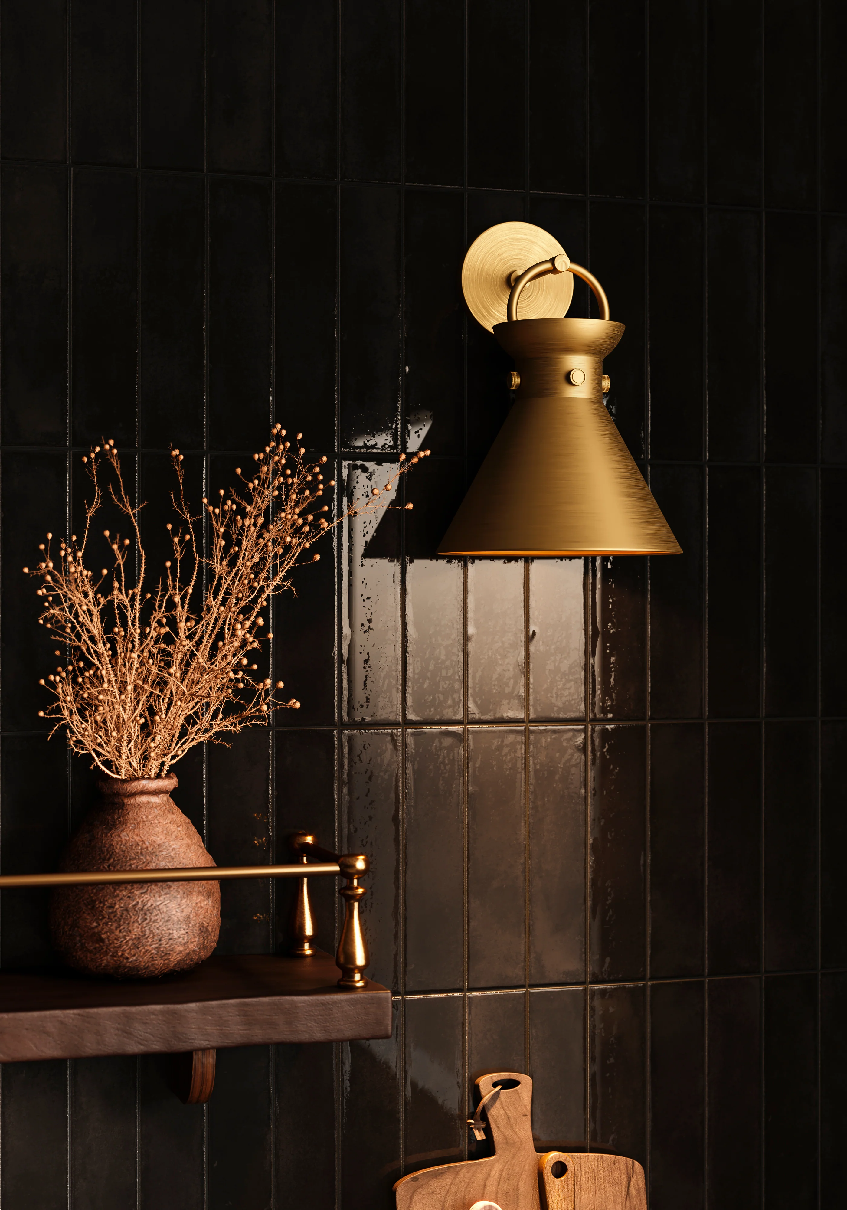 Brennan 9" 1 Light Wall/Vanity Light in Aged Gold - Image 2