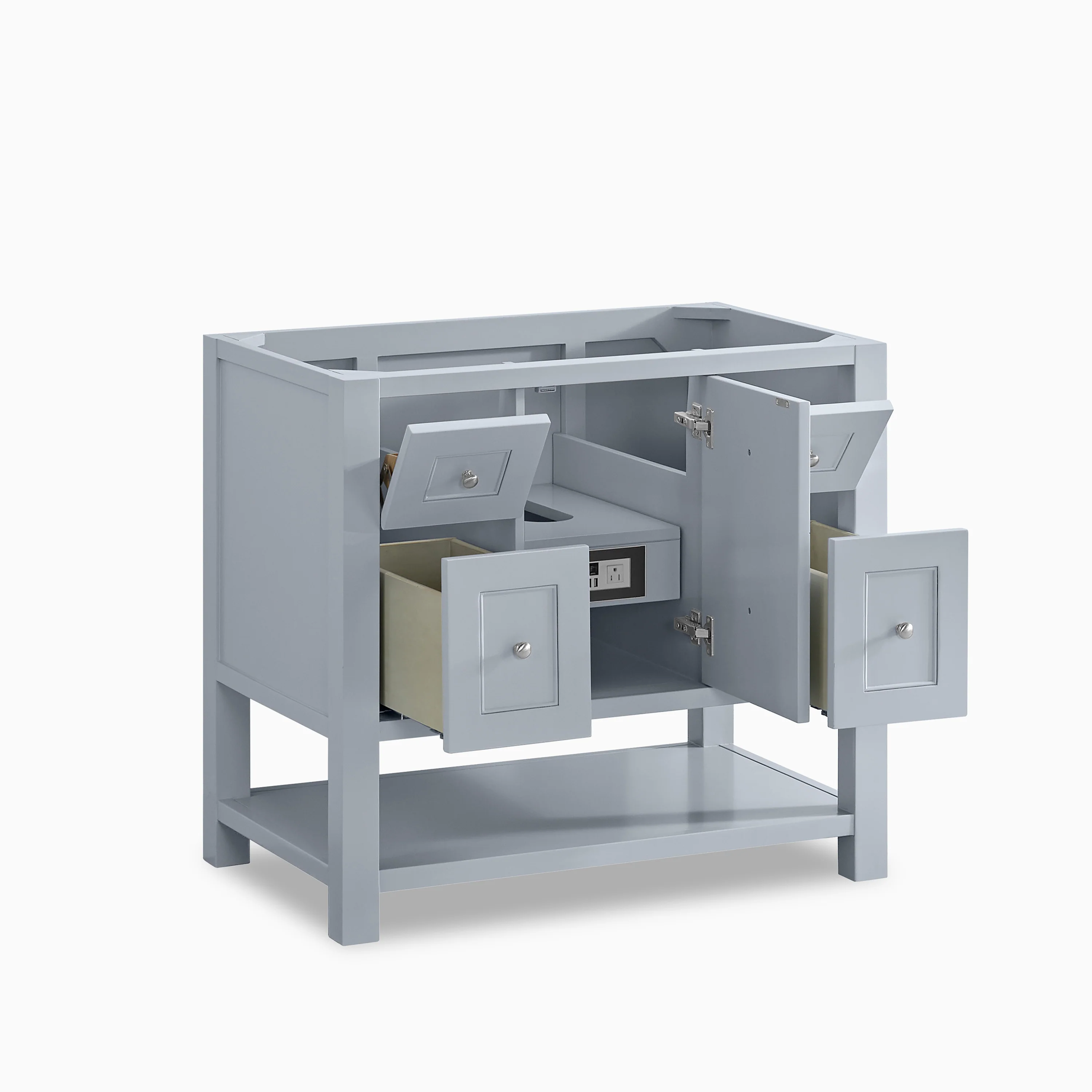 Bridgette 36" Single Vanity in Serenity Blue with 3 cm White Zeus Quartz Top - Image 4