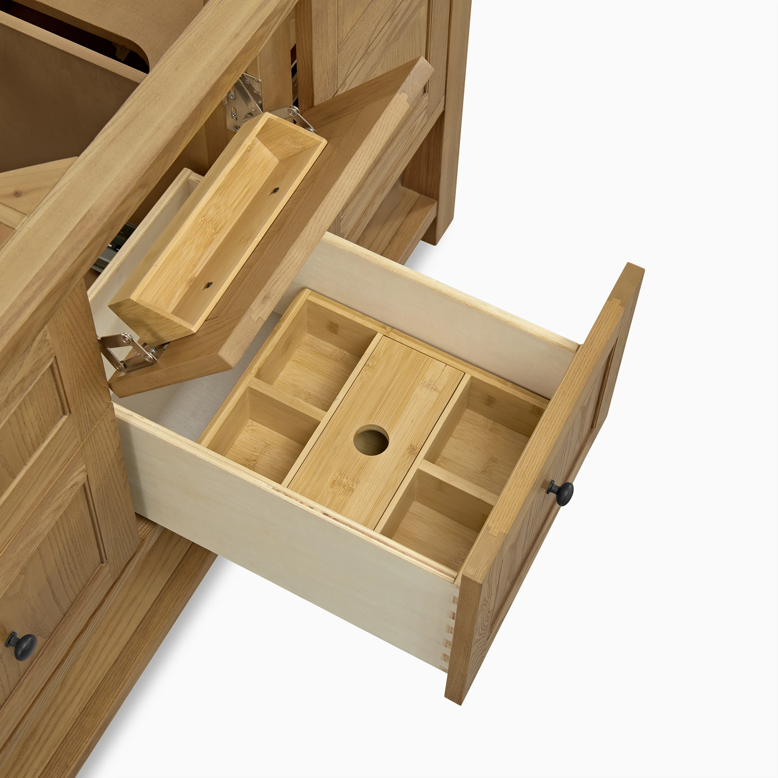 Bridgette 60" Double Vanity in Light Natural Oak with 3 cm White Zeus Quartz Top - Image 6