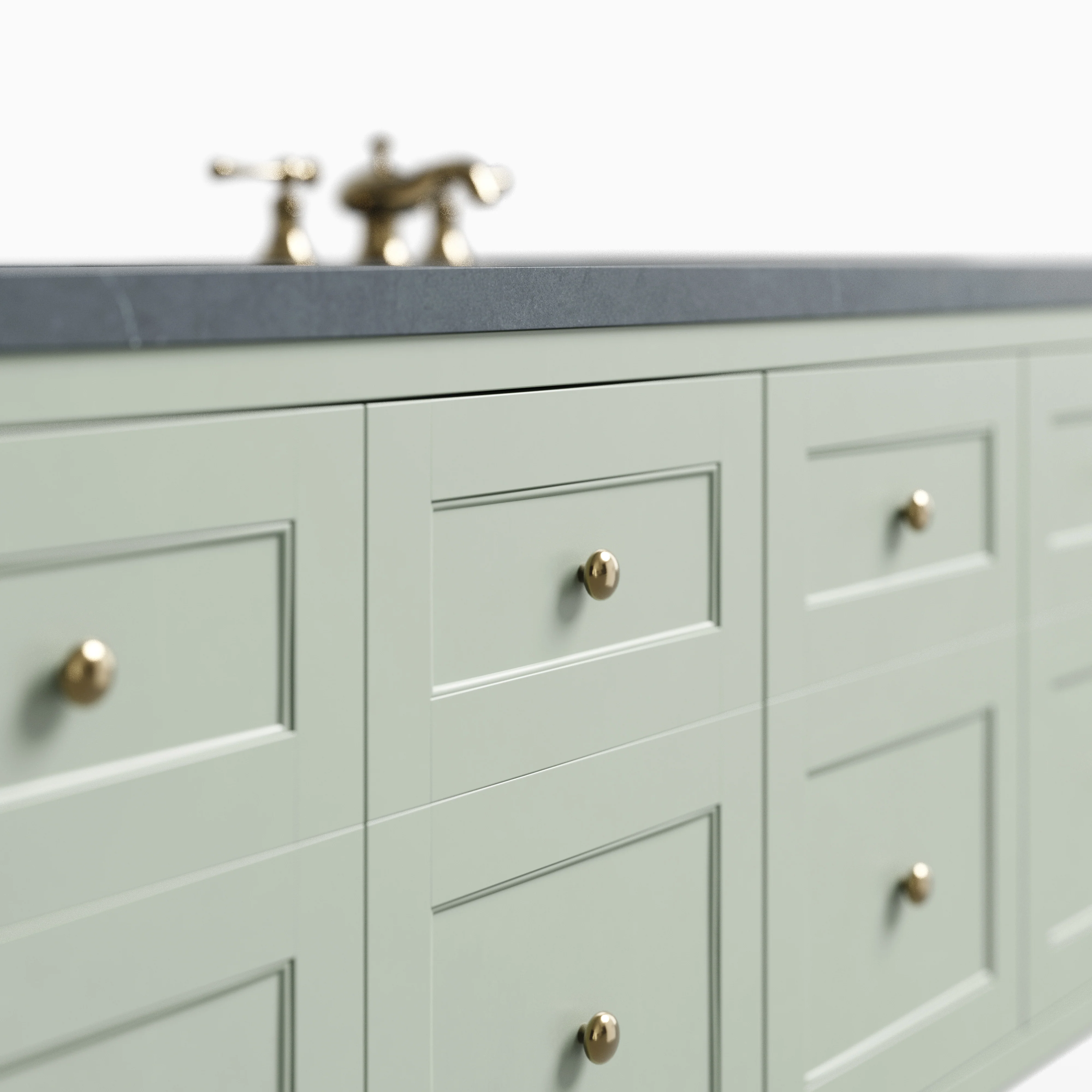 Bridgette 60" Double Vanity in Smokey Celadon with 3 cm Charcoal Soapstone Quartz Top - Image 5