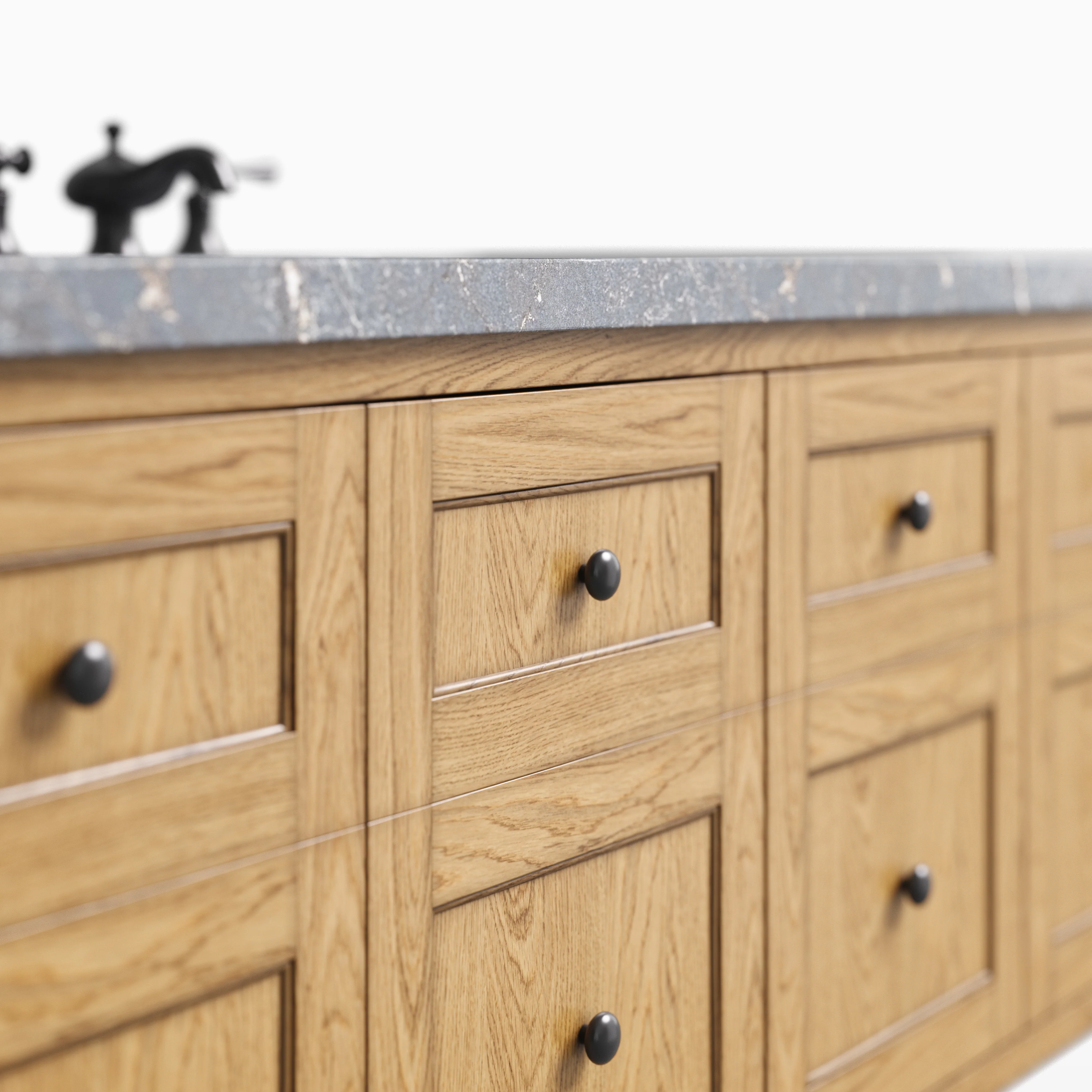Bridgette 60" Single Vanity in Light Natural Oak with 3 cm Parisien Bleu Quartz Top - Image 5