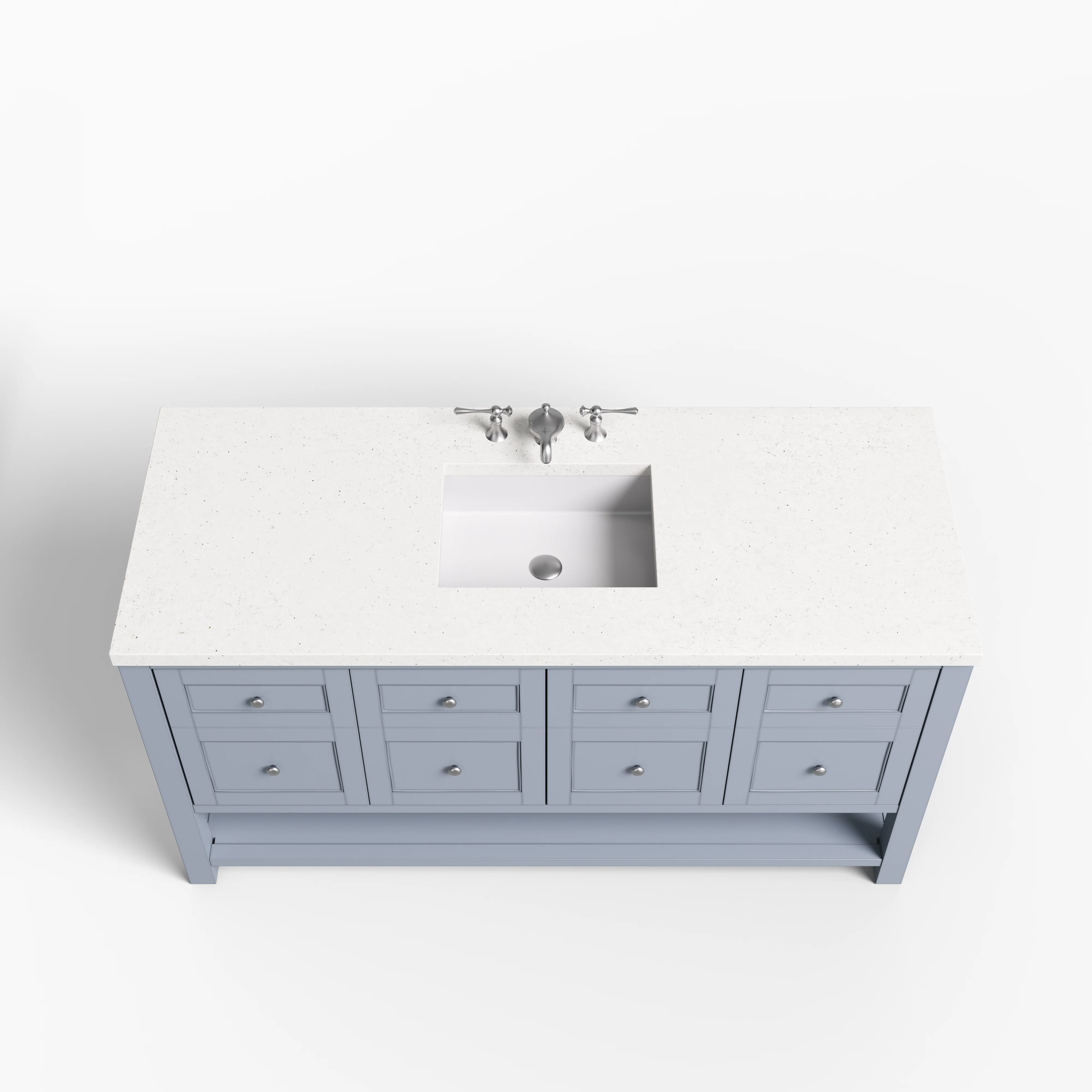 Bridgette 60" Single Vanity in Serenity Blue with 3 cm Lime Delight Quartz Top - Image 3