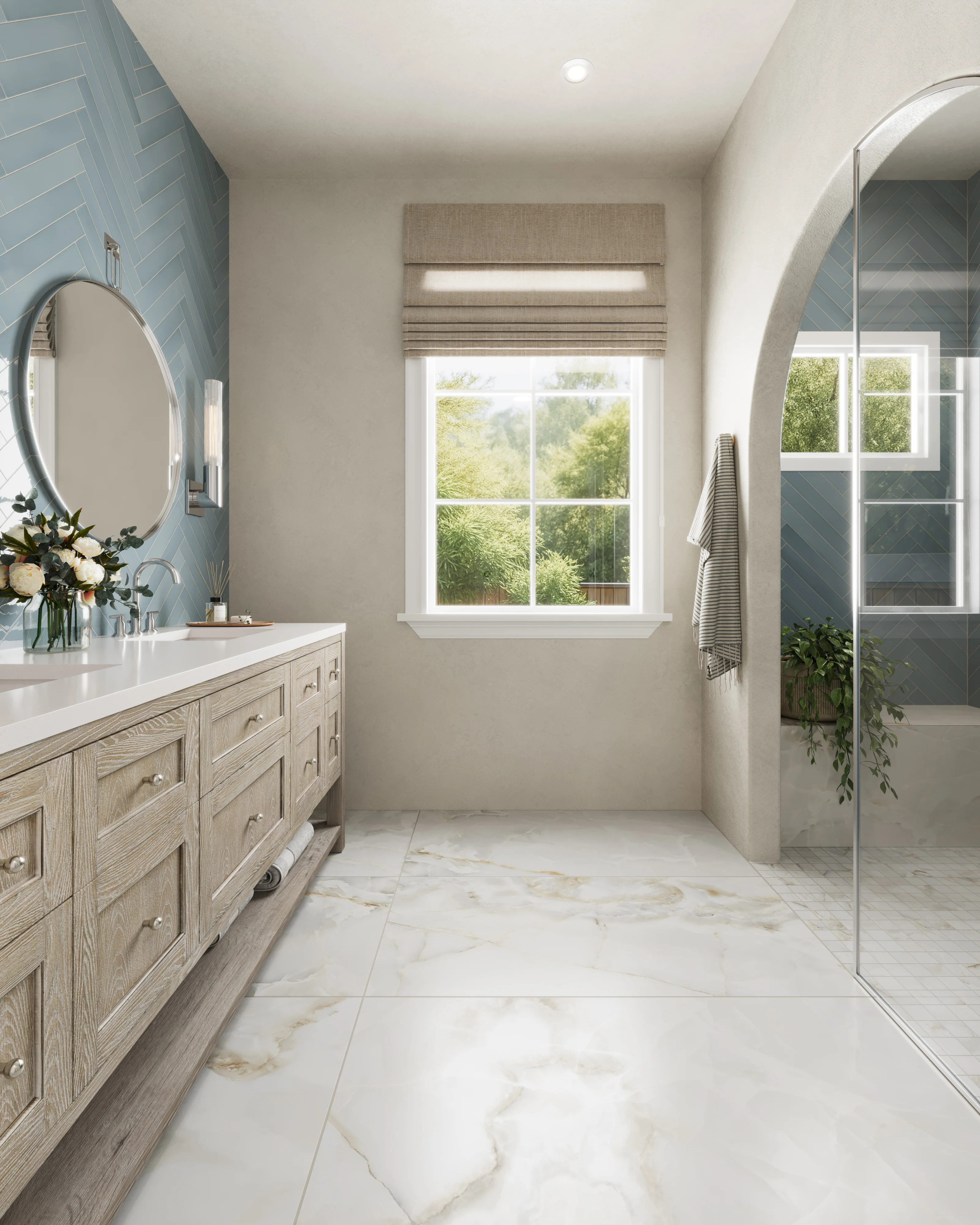 Bridgette 72" Double Vanity in Whitewashed Oak with 3 cm White Zeus Quartz Top - Image 13