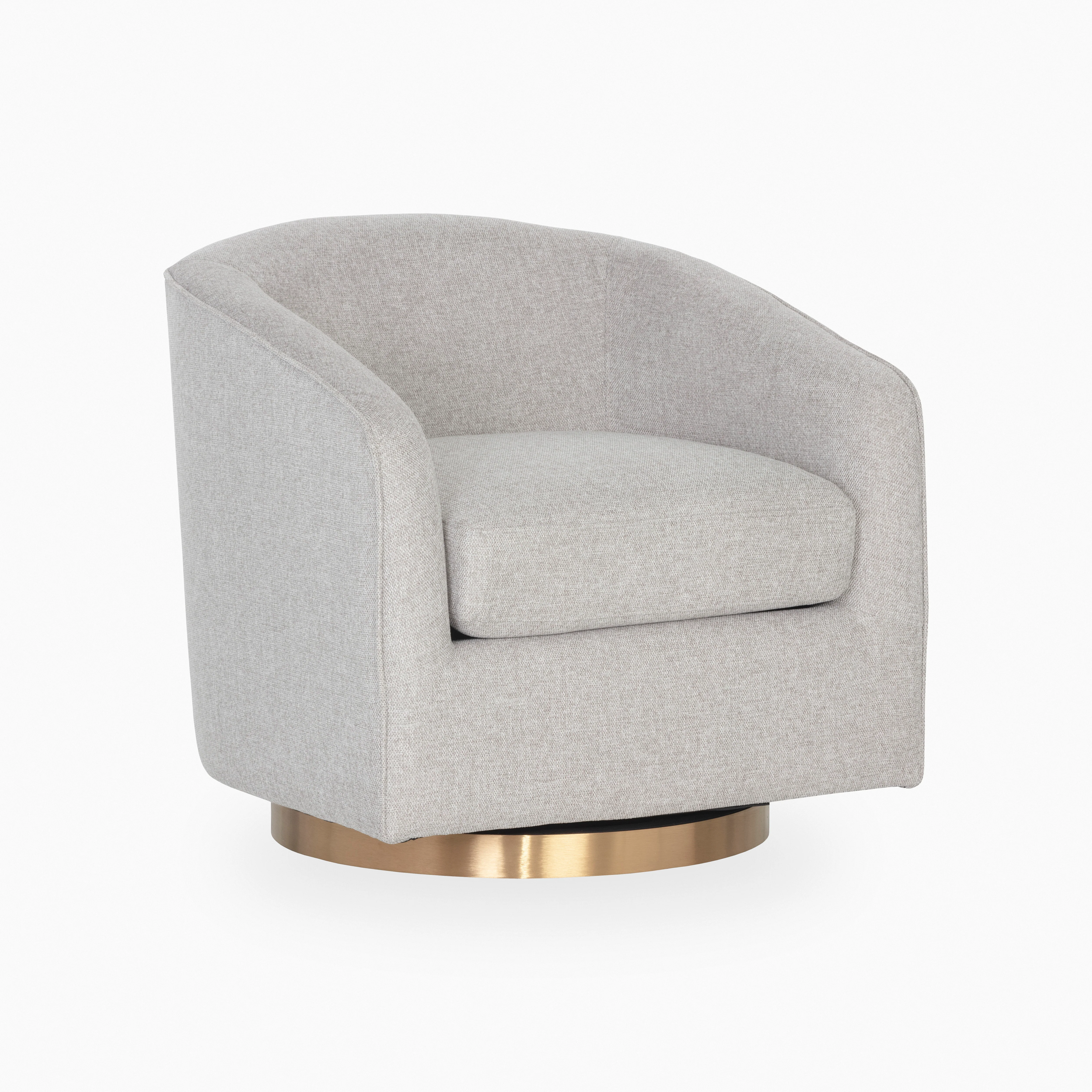 Brionne Swivel Lounge Chair in Grey