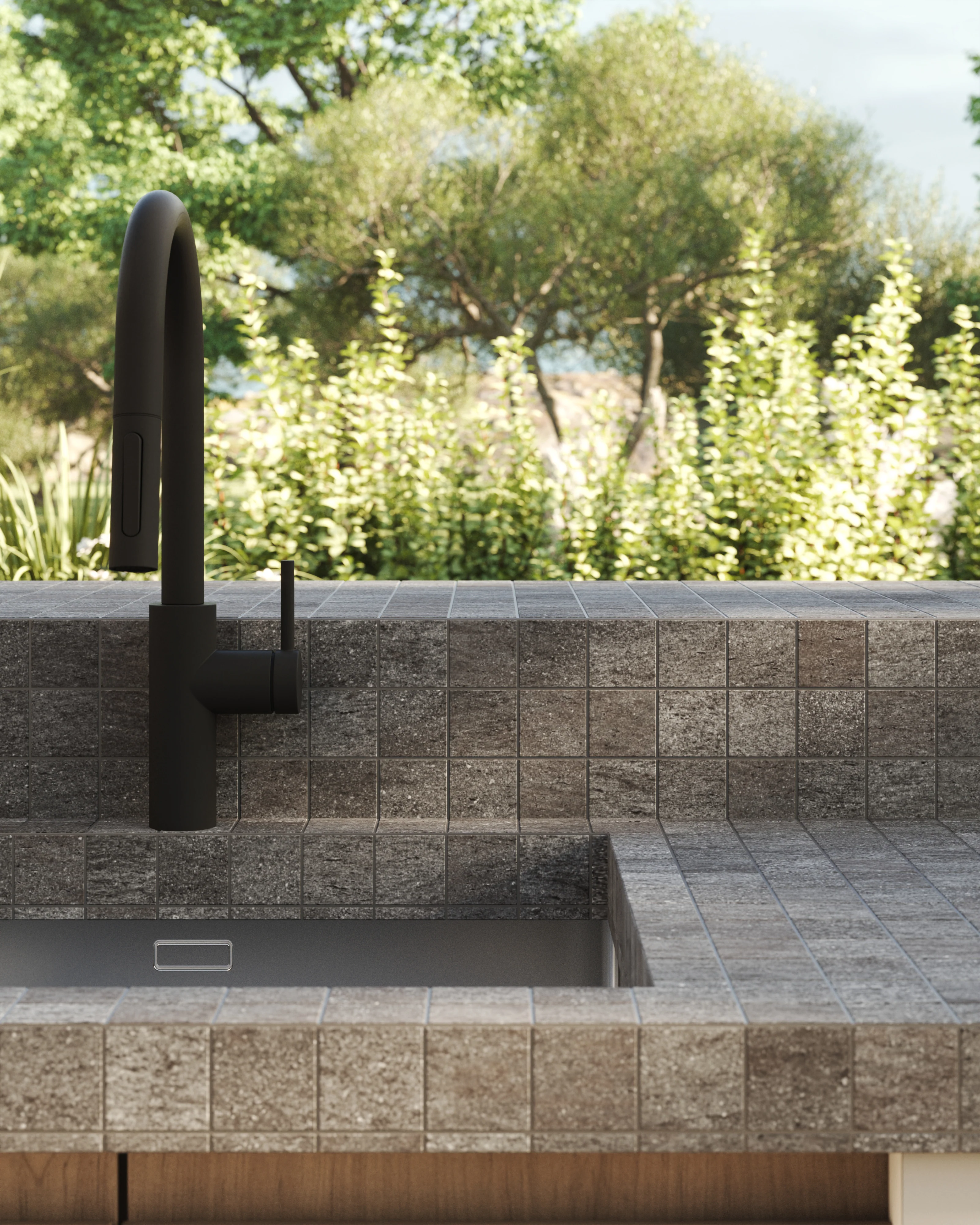 Brody 2 x 2 Matte Porcelain Mosaic Tile in Nut - Image 2