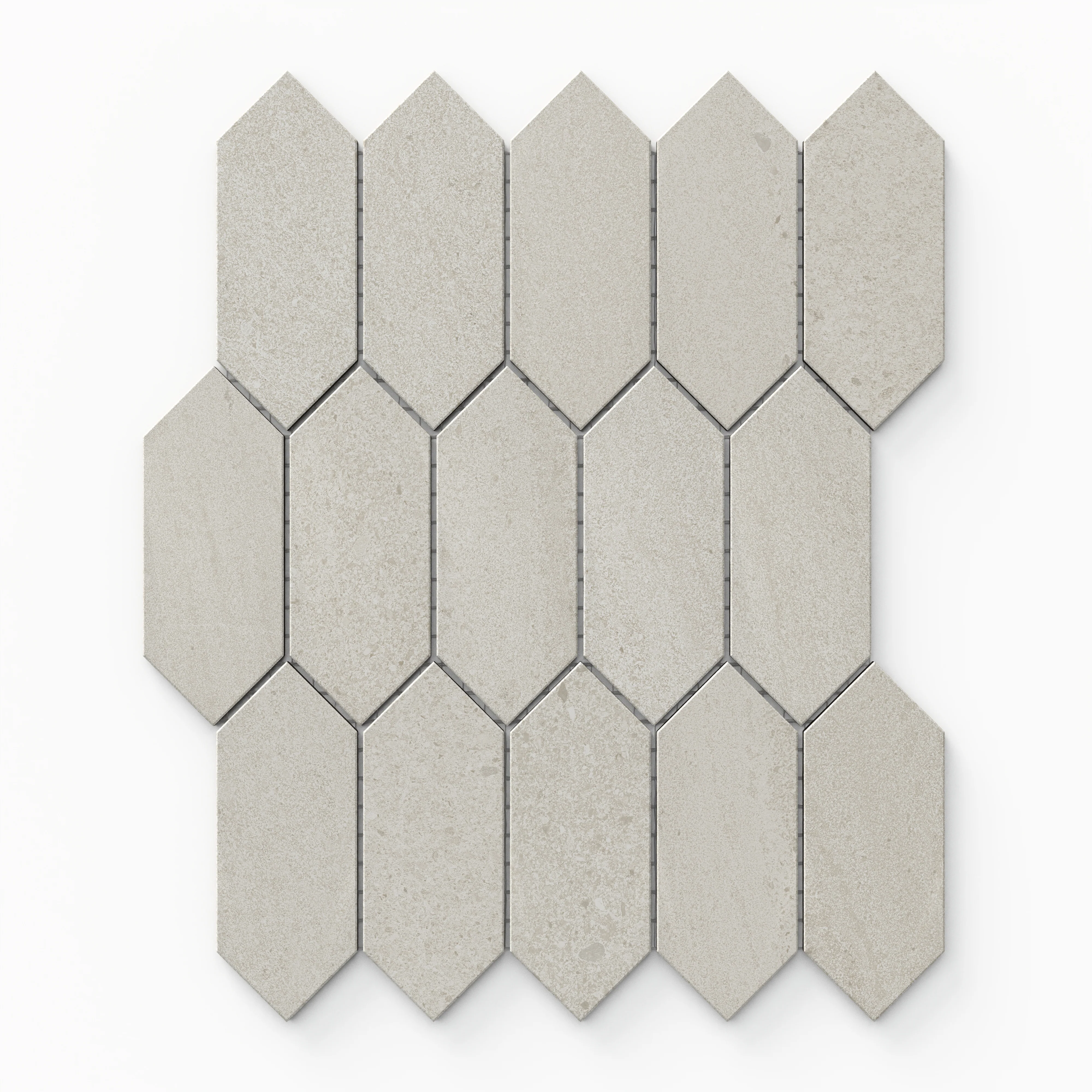 Bryce 2 x 5 Satin Ceramic Picket Mosaic in Off White