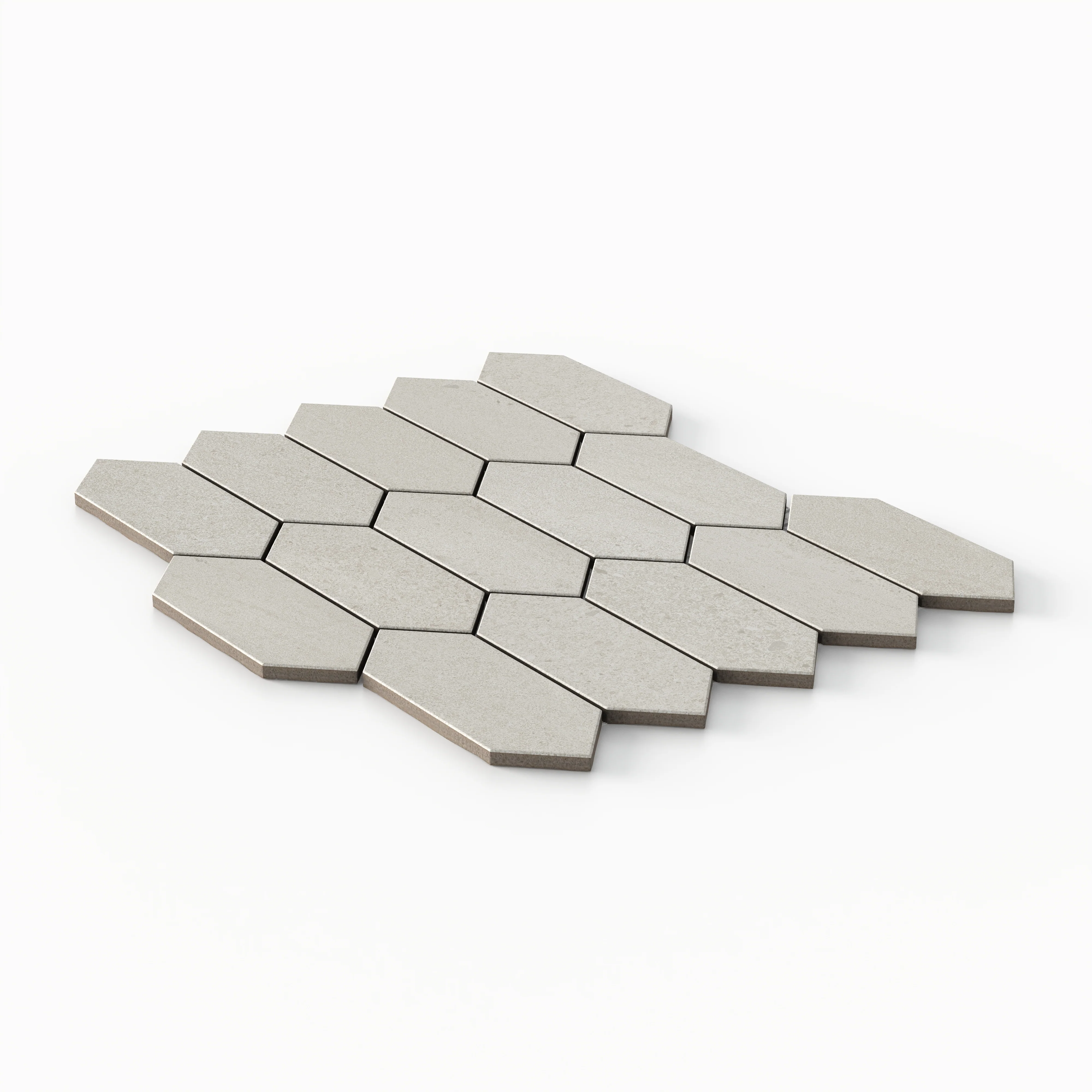 Bryce 2 x 5 Satin Ceramic Picket Mosaic in Off White - Image 3