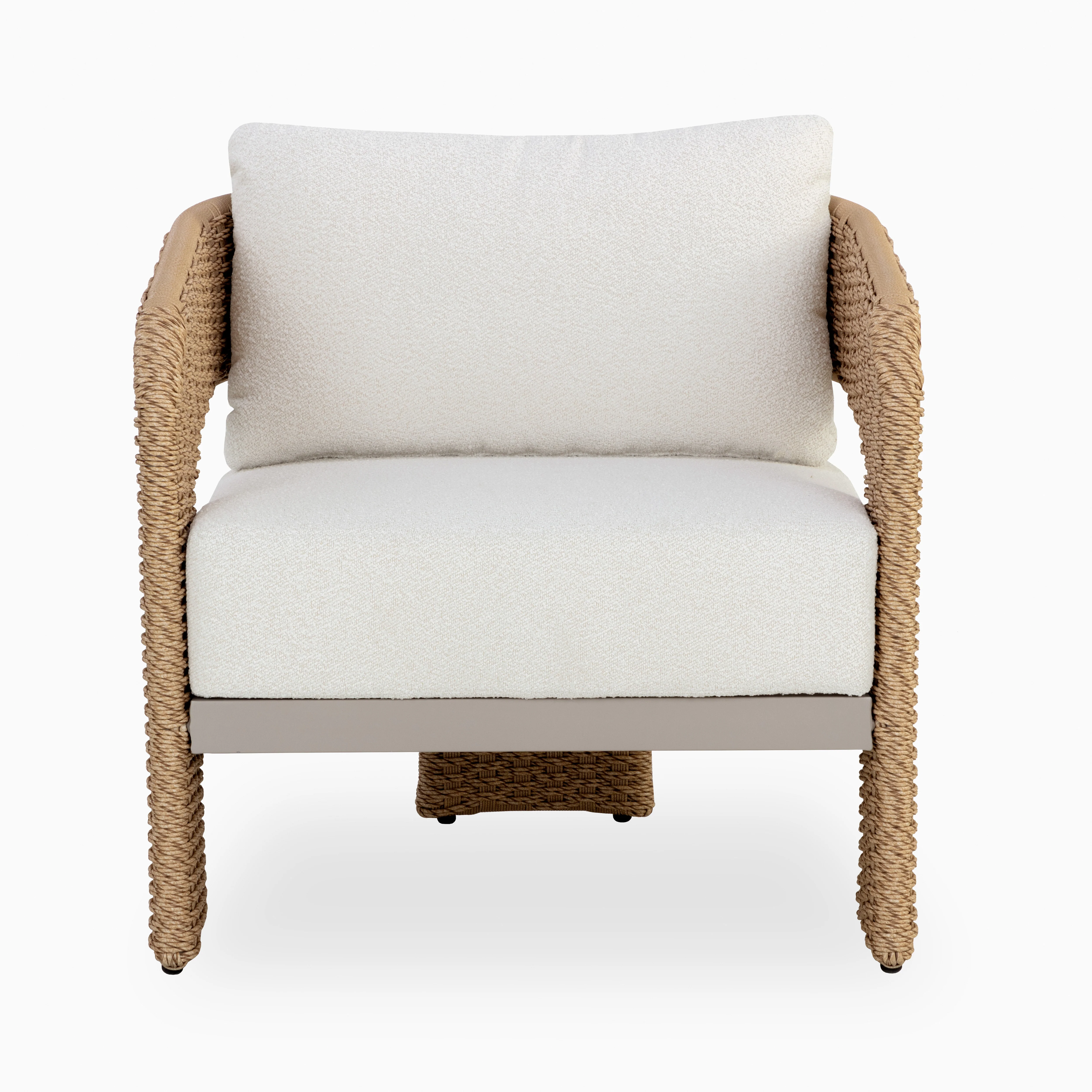 Carden Outdoor Lounge Chair in Natural/Cream