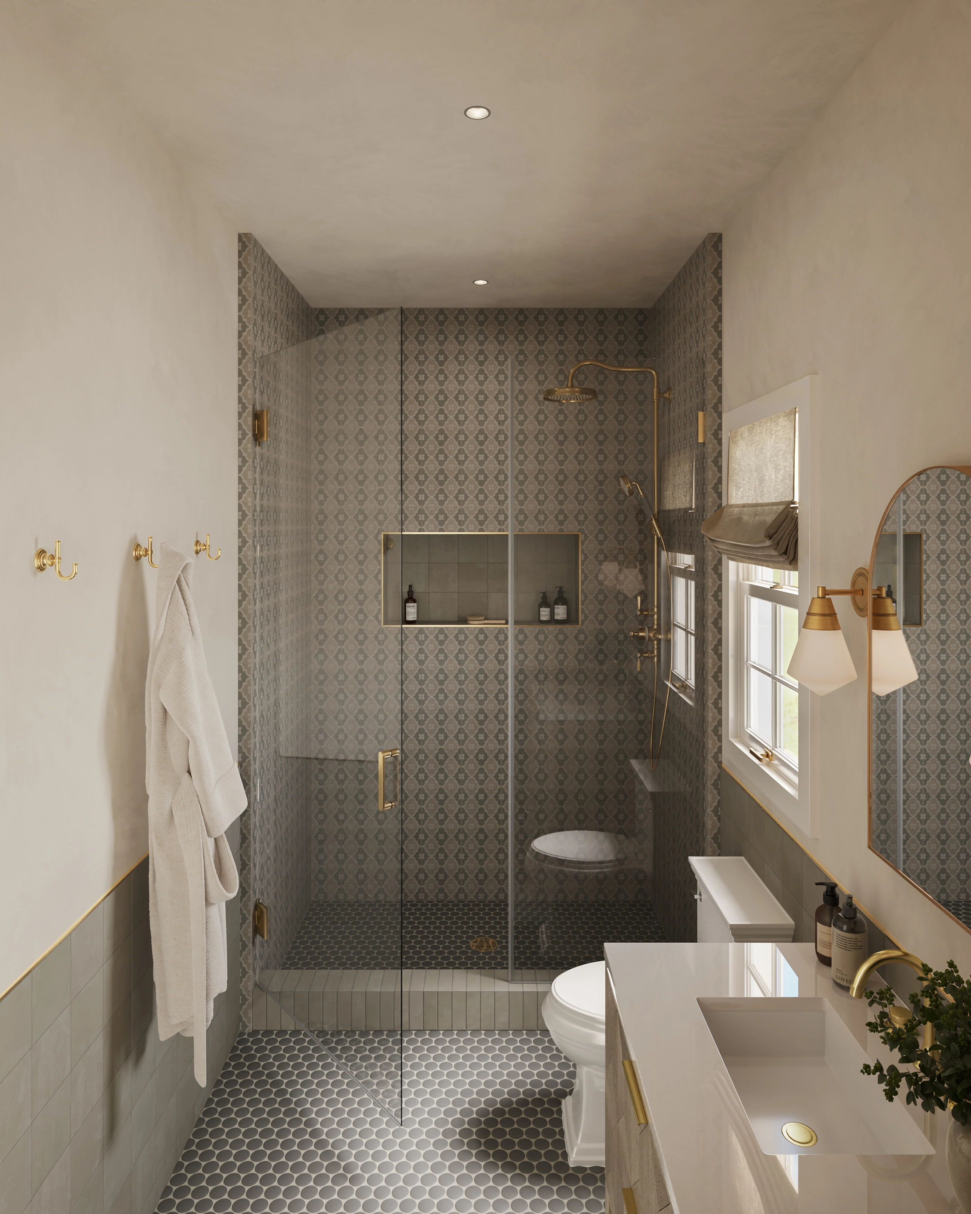 Cece 12 x 12 Matte Porcelain 2" Round Mosaic Tile in Grey - Image 7