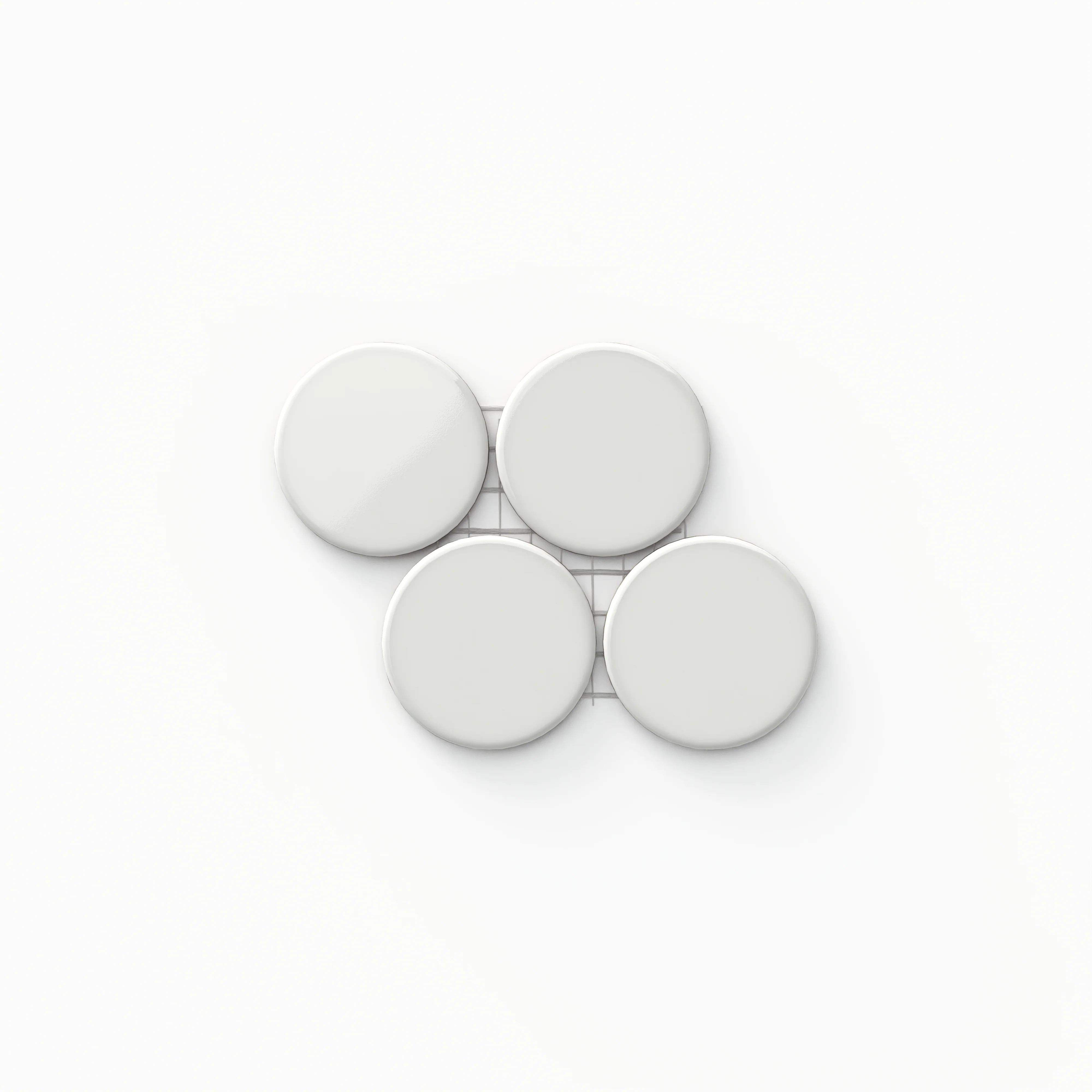 Cece 4 x 4 Glossy 2 in. Round Mosaic in White Sample