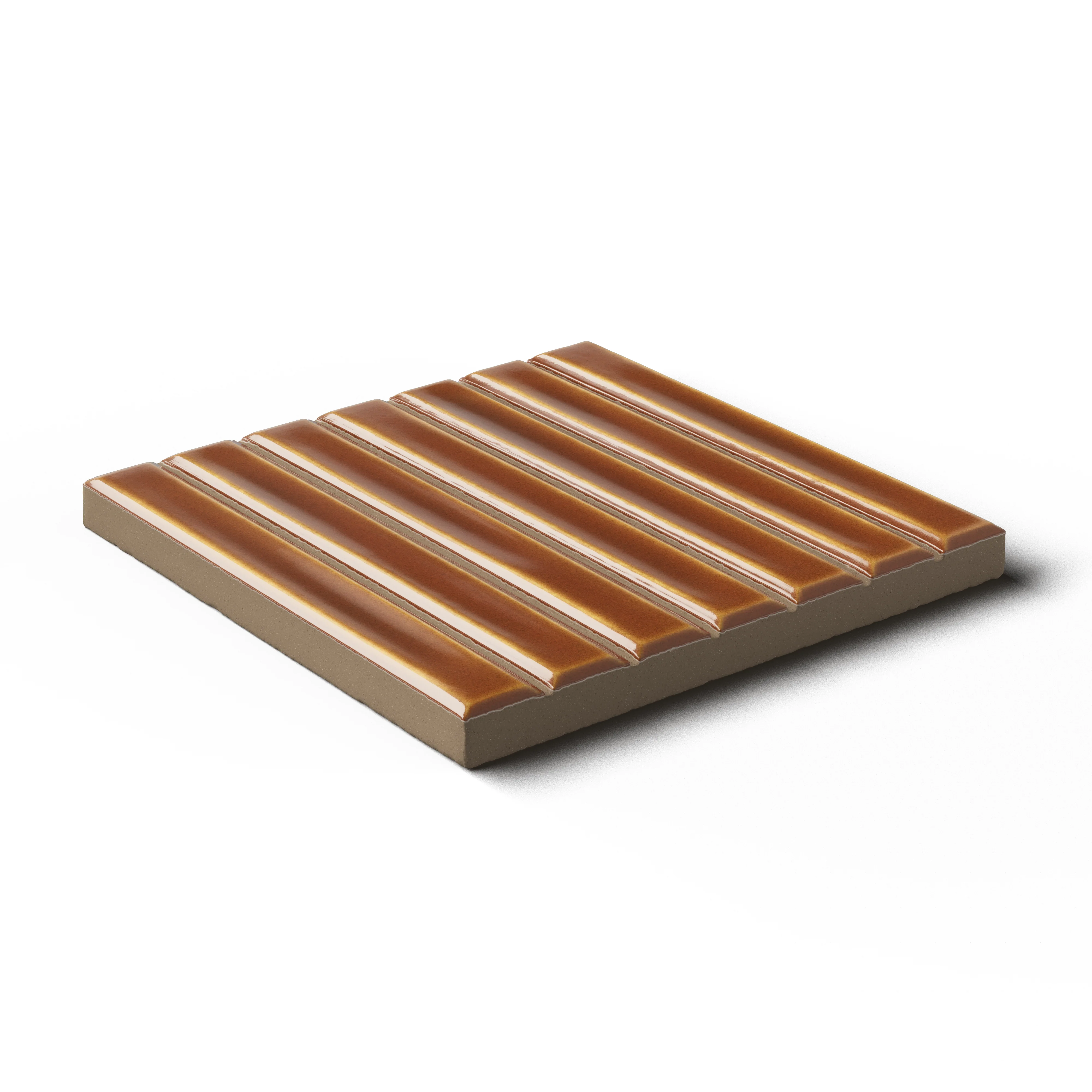 Celia 4.6 x 4.6 Glossy Porcelain Tile in Honey - Image 3